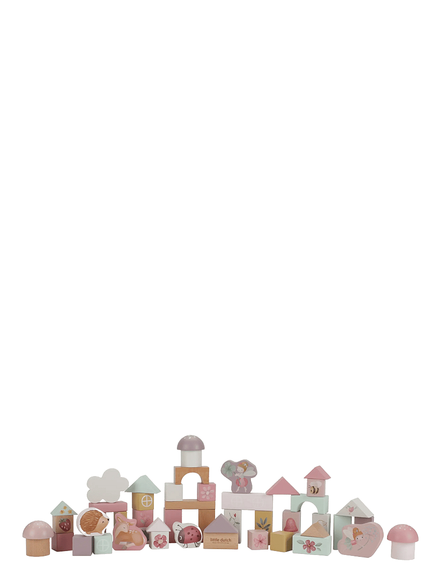 Little Dutch - Little Dutch Building Blocks Fairy Friends FSC - stapelbara klossar - pink - 0