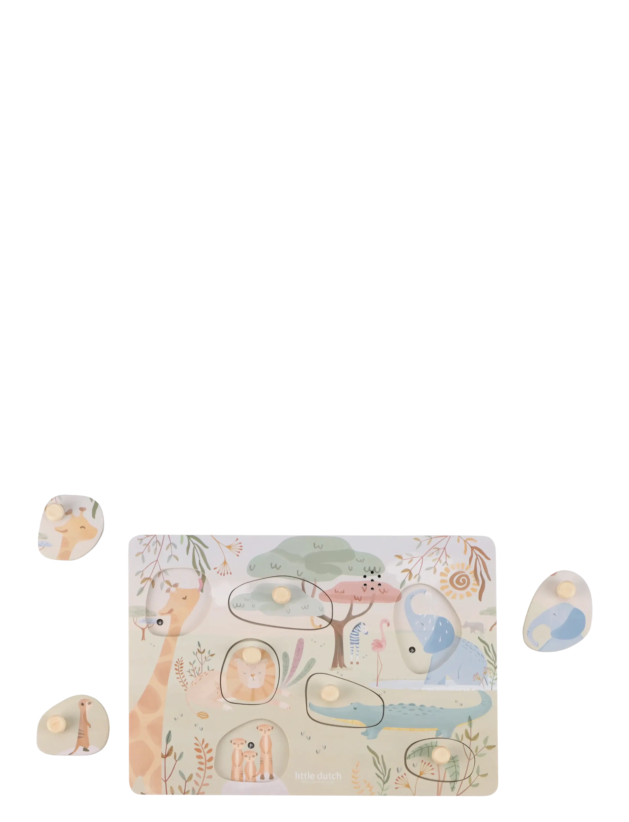 Little Dutch Little Dutch - Sound Puzzle - Safari Friends - Klassiske puslespill - GREEN / multi