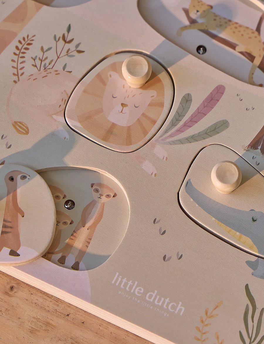 Little Dutch - Little Dutch - Sound Puzzle - Safari Friends - klassiske puslespill - green - 4