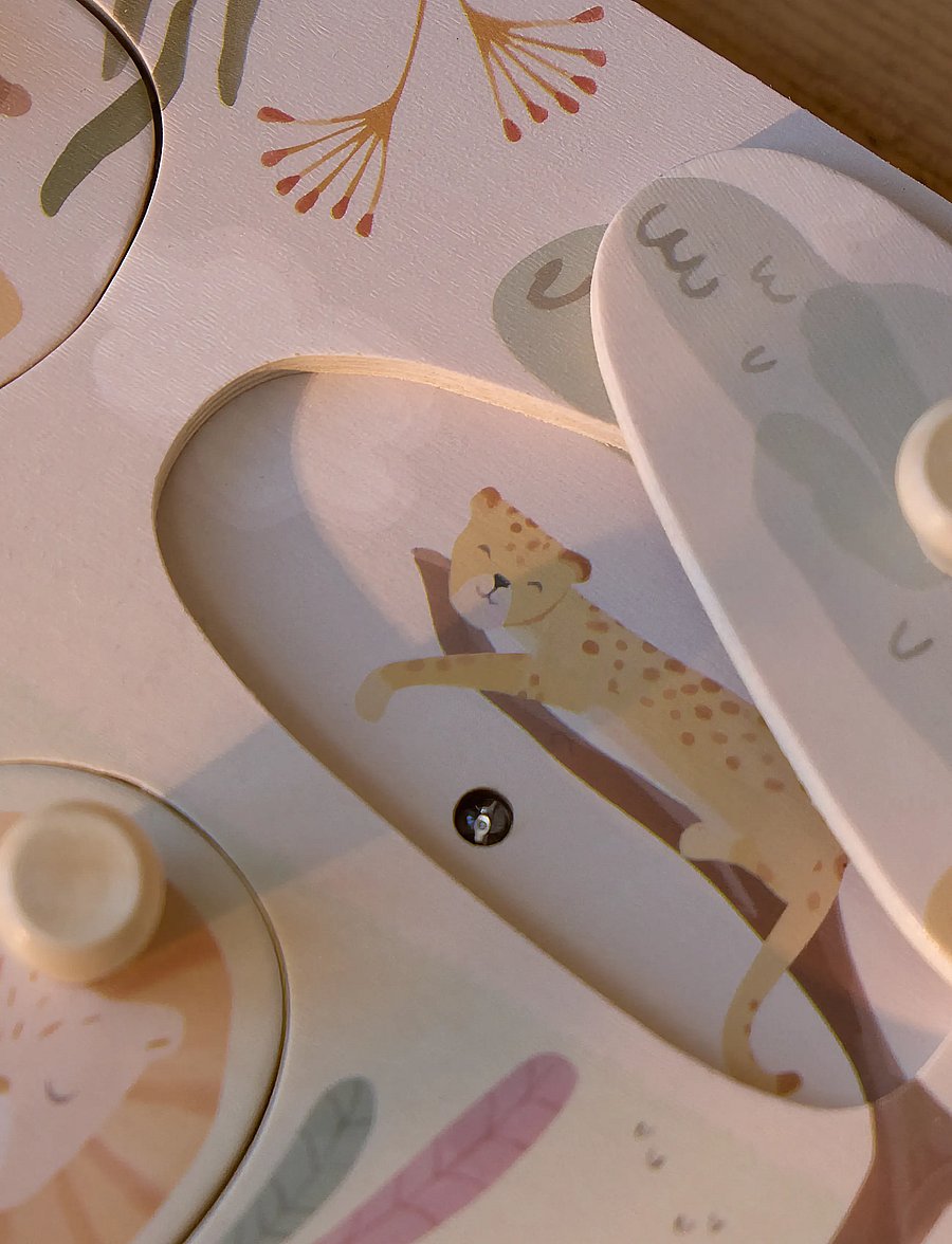 Little Dutch - Little Dutch - Sound Puzzle - Safari Friends - klassiske puslespill - green - 5