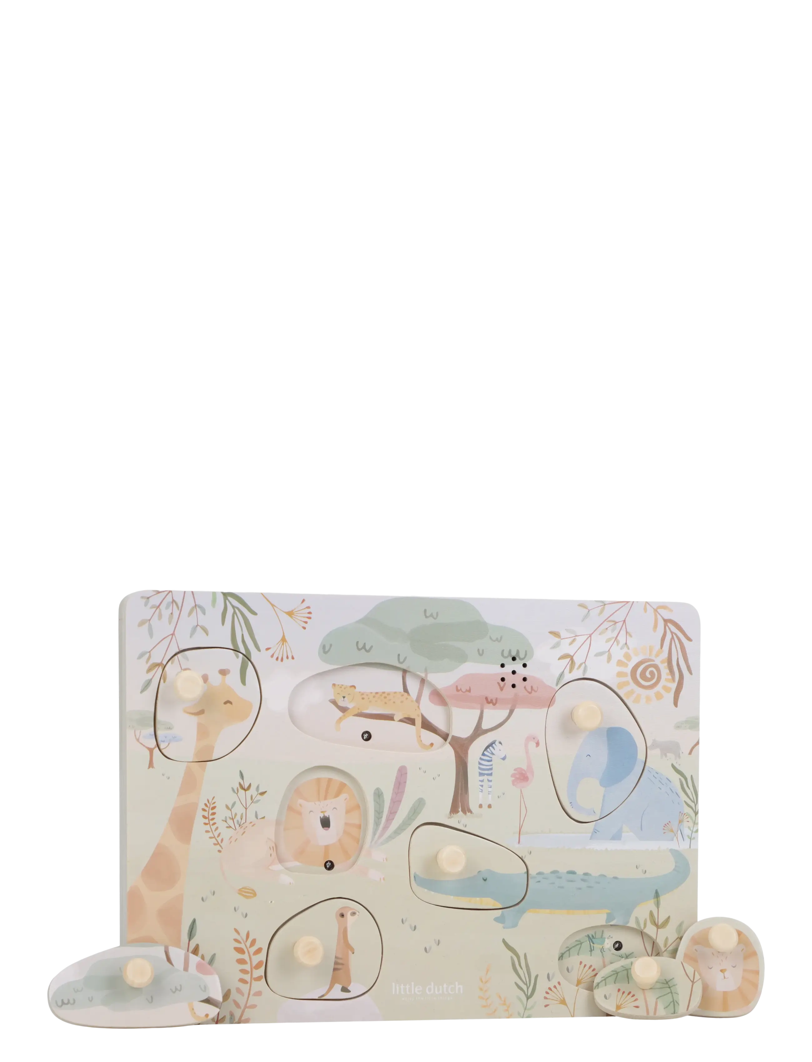 Little Dutch - Little Dutch - Sound Puzzle - Safari Friends - klassiske puslespill - green - 3