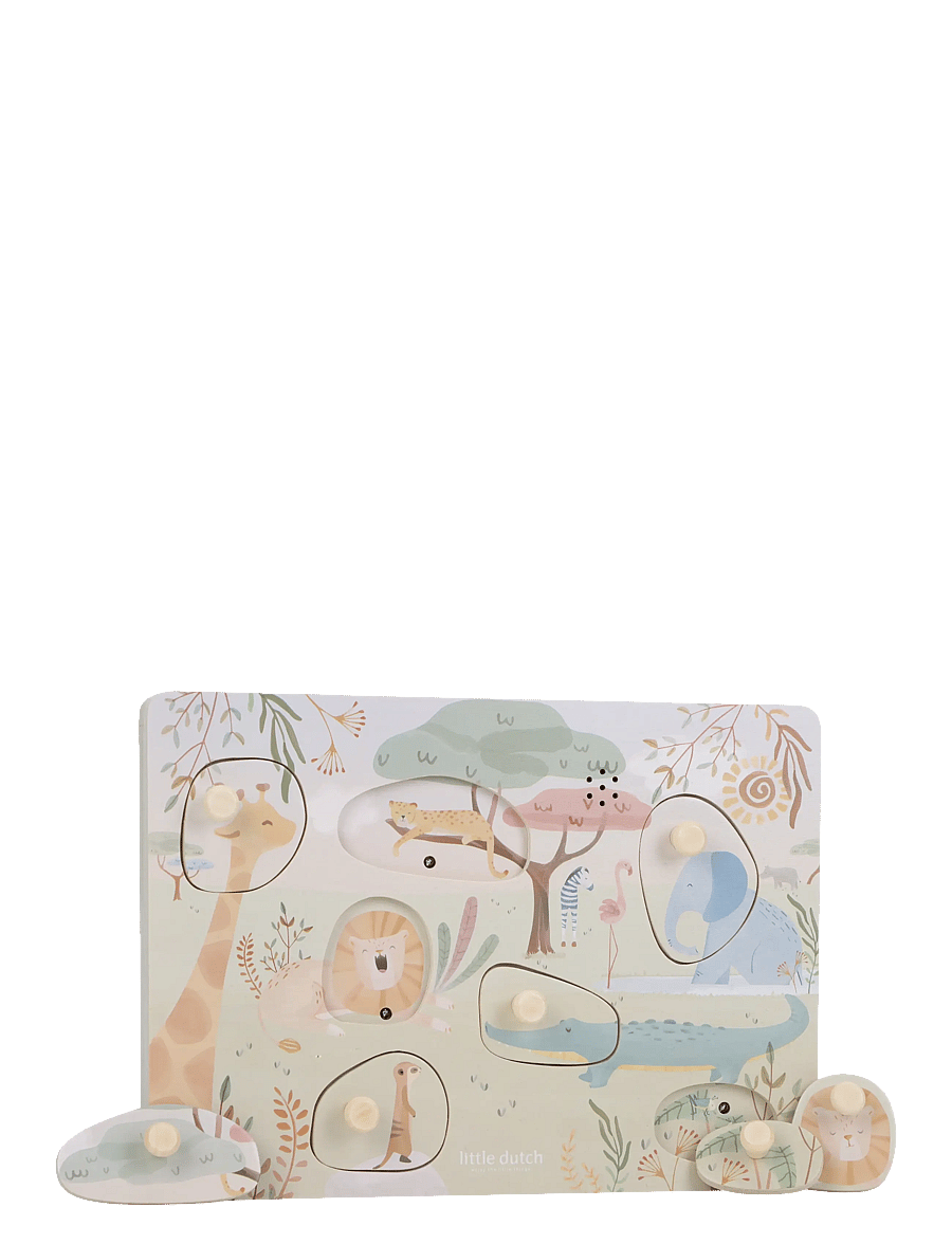 Little Dutch - Little Dutch - Sound Puzzle - Safari Friends - klassiske puslespill - green - 3
