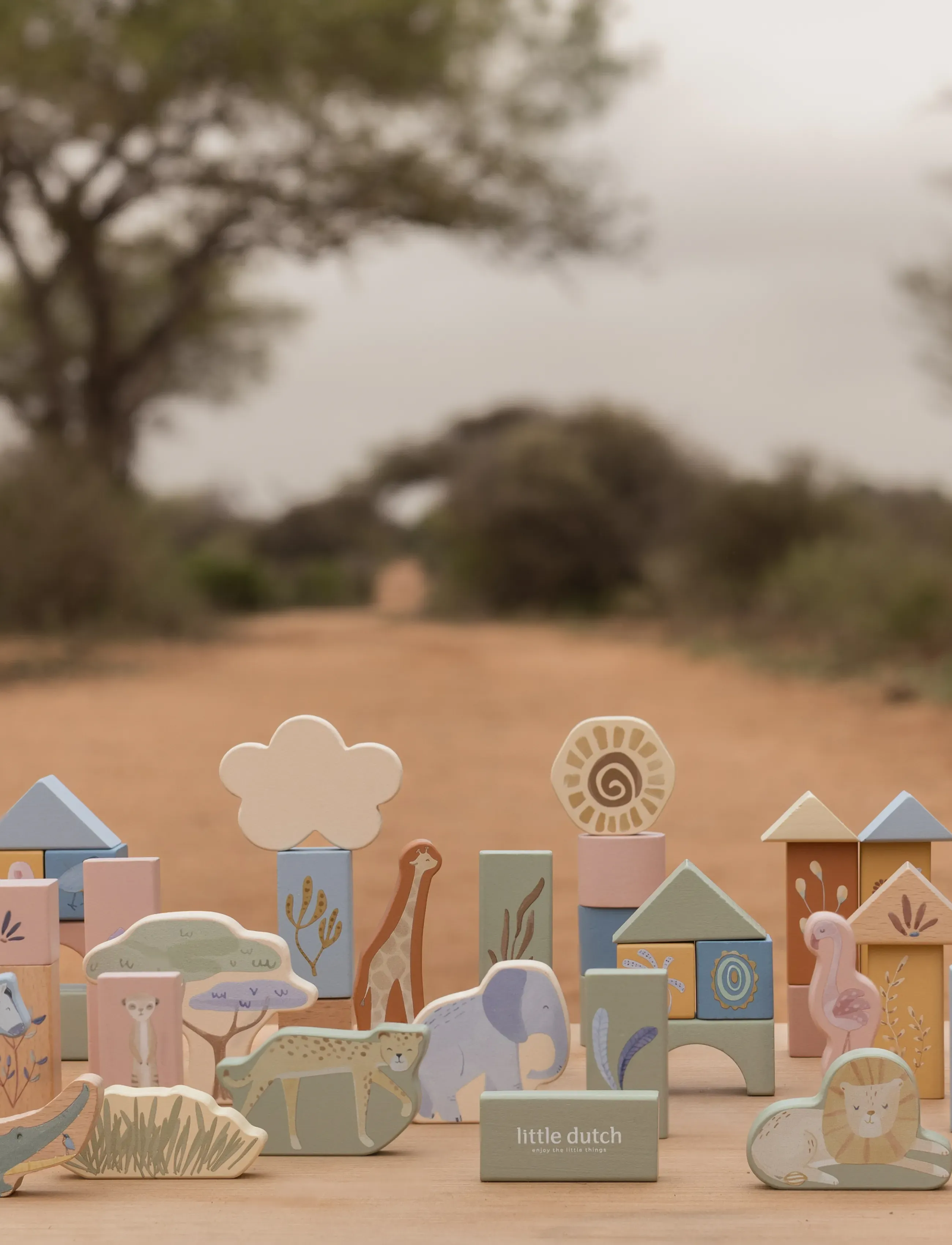 Little Dutch - Little Dutch - Wooden Building Blocks - Safari Friends - byggklossar - green - 0