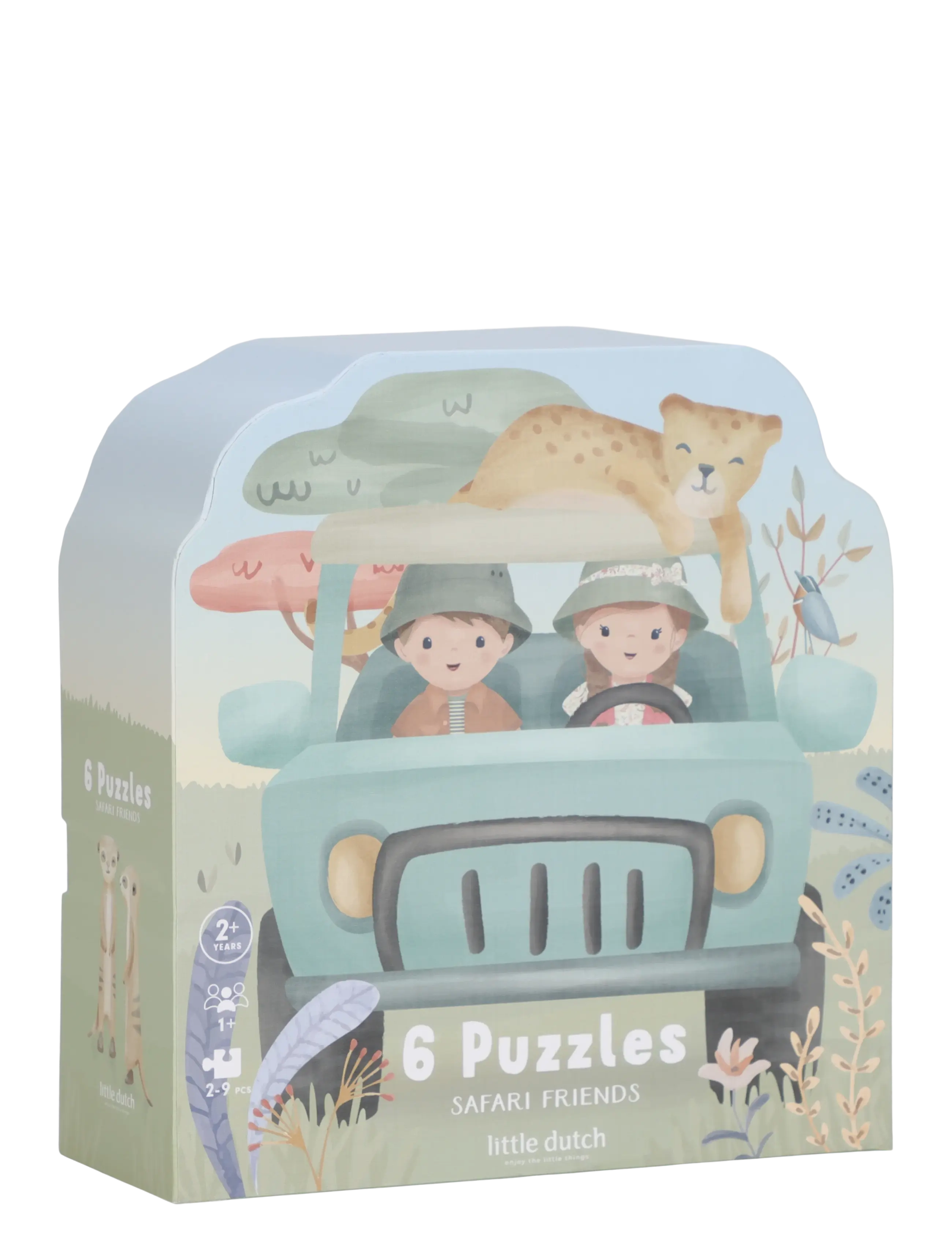 Little Dutch Little Dutch - 6 Puzzles - Safari Friends - Klassiske puslespill - GREEN / green