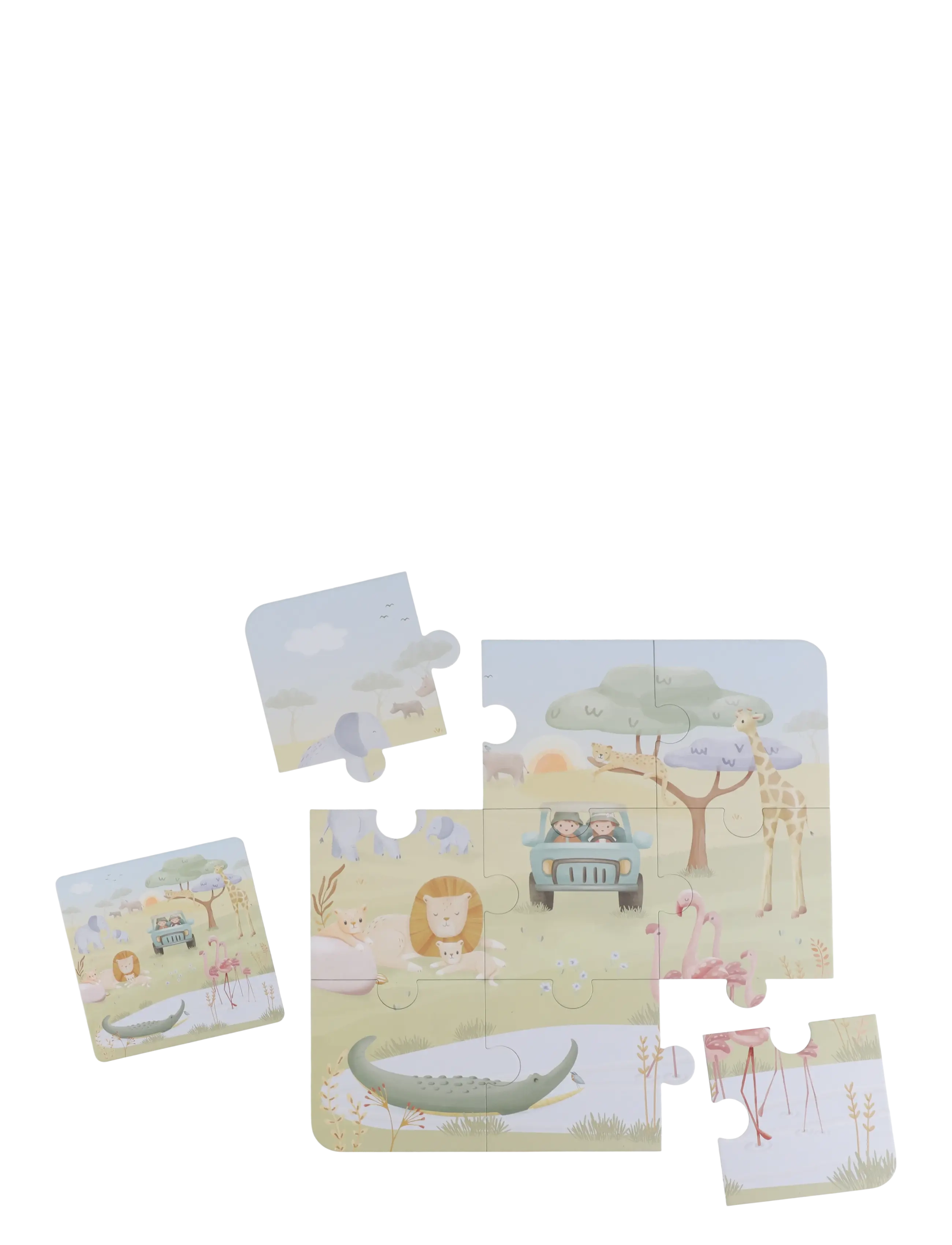 Little Dutch - Little Dutch - 6 Puzzles - Safari Friends - klassiske puslespil - green - 2