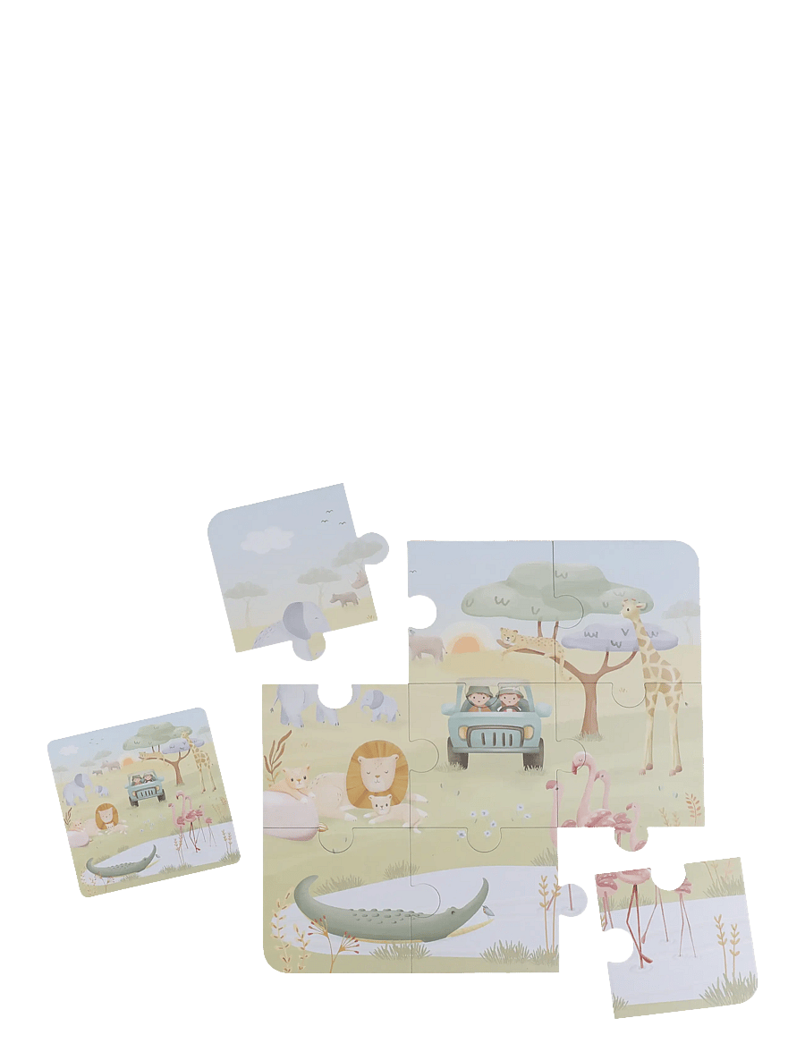 Little Dutch - Little Dutch - 6 Puzzles - Safari Friends - klassiske puslespil - green - 2