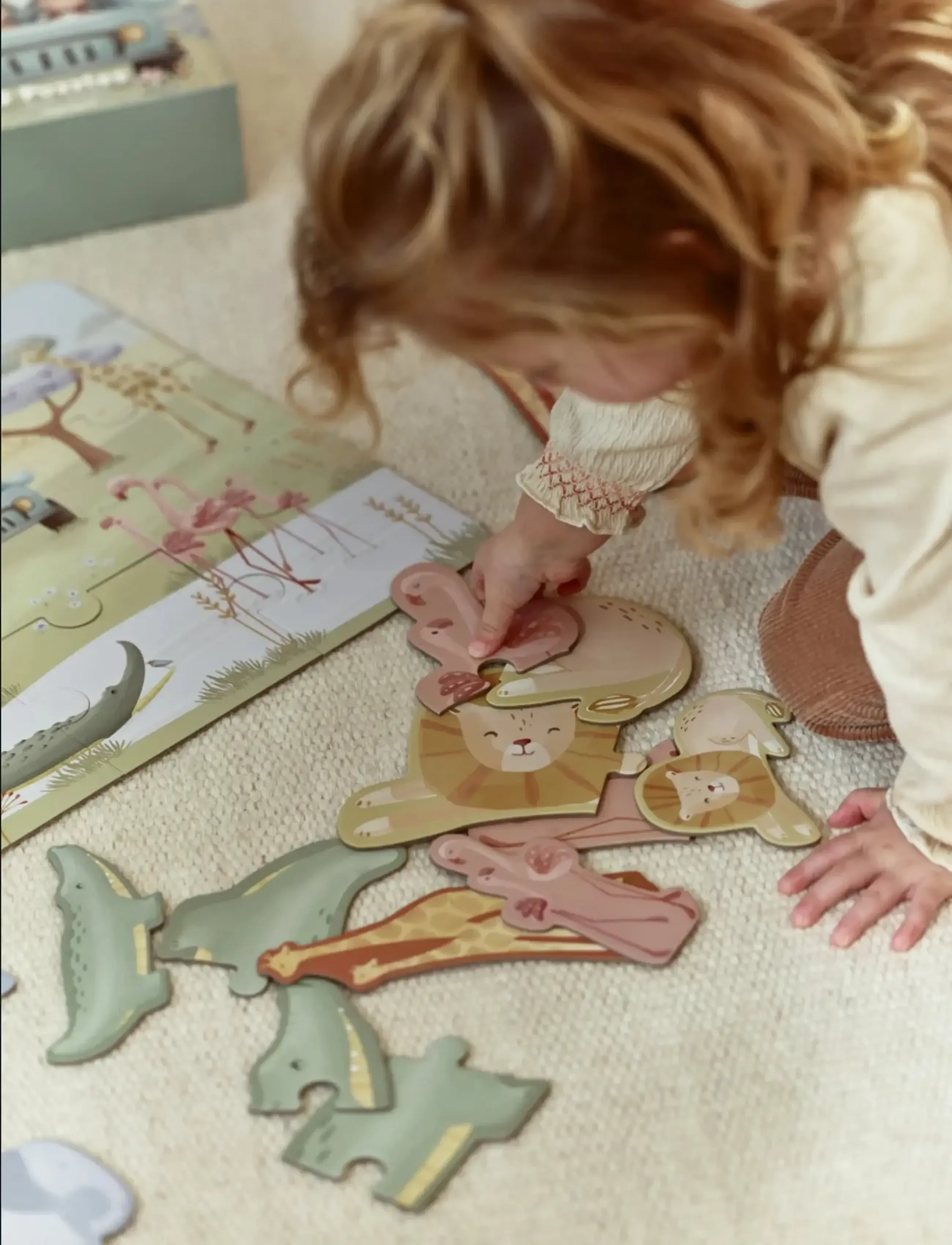Little Dutch - Little Dutch - 6 Puzzles - Safari Friends - klassiske puslespil - green - 4