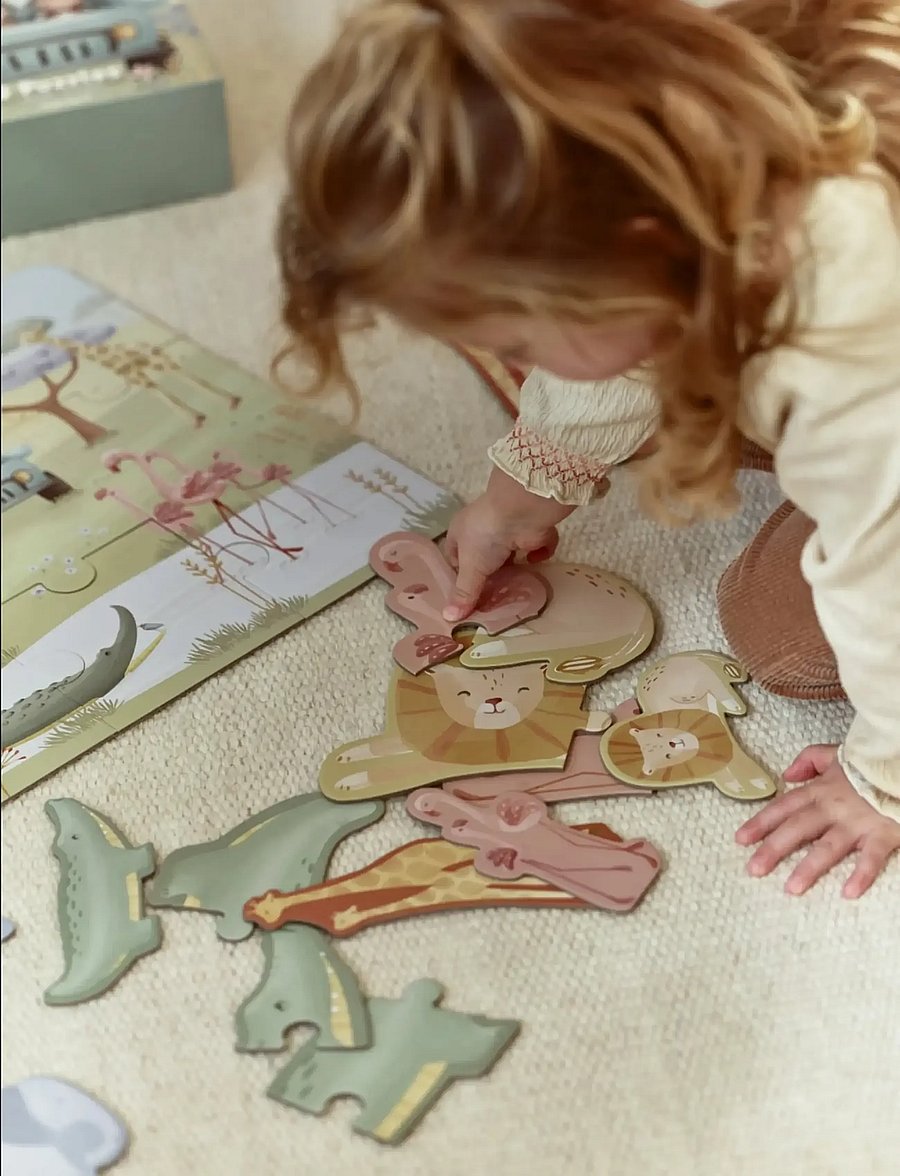 Little Dutch - Little Dutch - 6 Puzzles - Safari Friends - klassiske puslespil - green - 4
