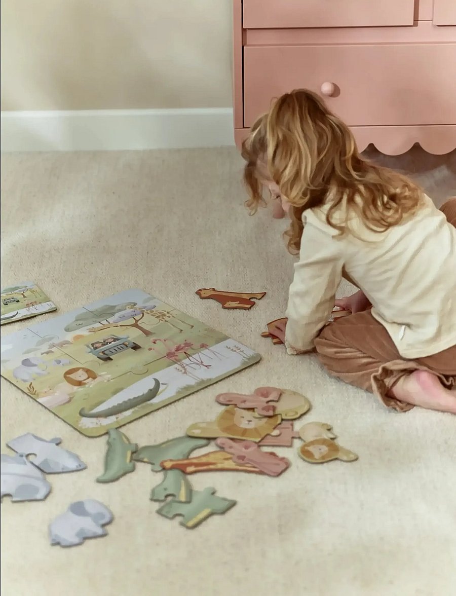 Little Dutch - Little Dutch - 6 Puzzles - Safari Friends - klassiske puslespil - green - 5