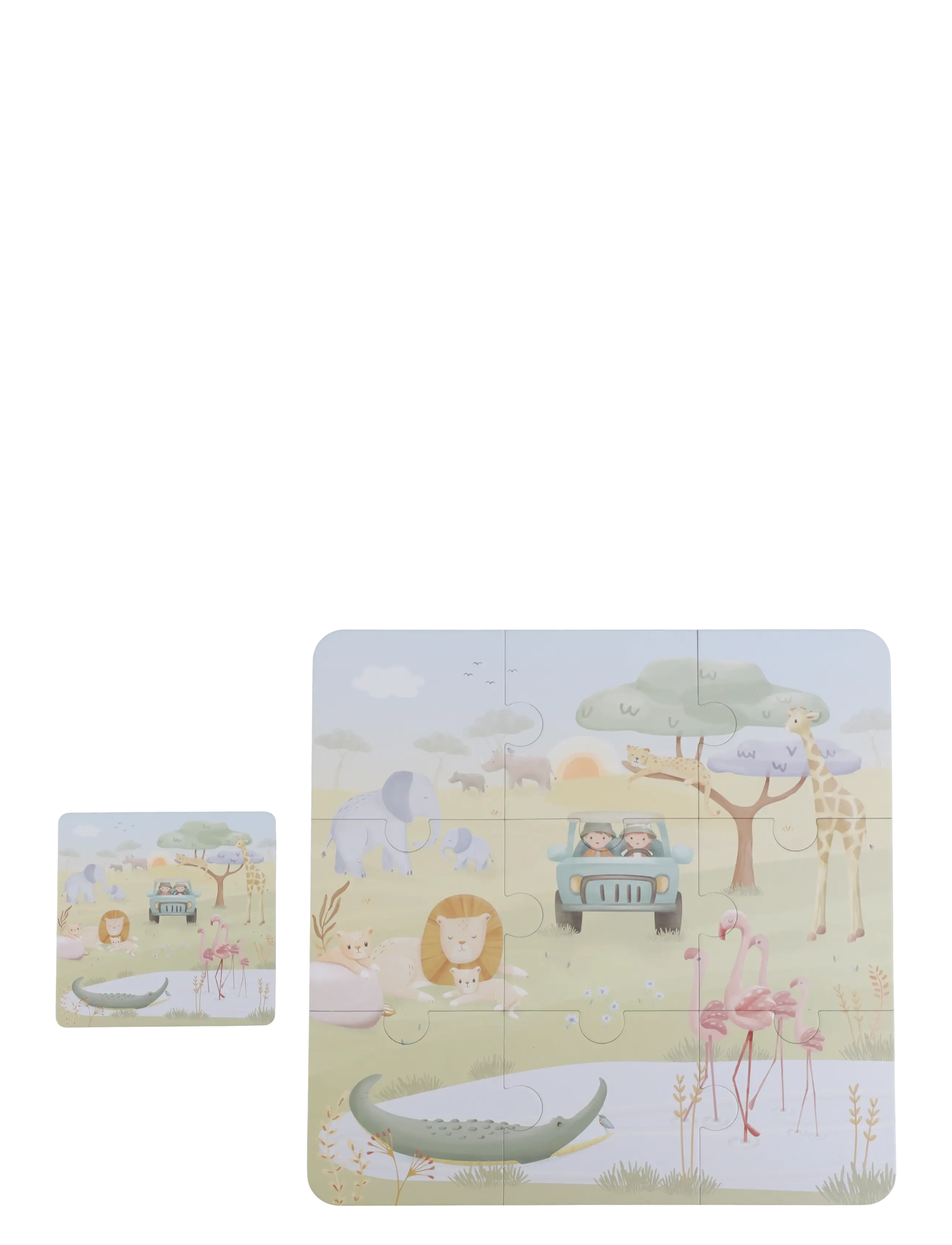 Little Dutch - Little Dutch - 6 Puzzles - Safari Friends - klassiske puslespil - green - 3