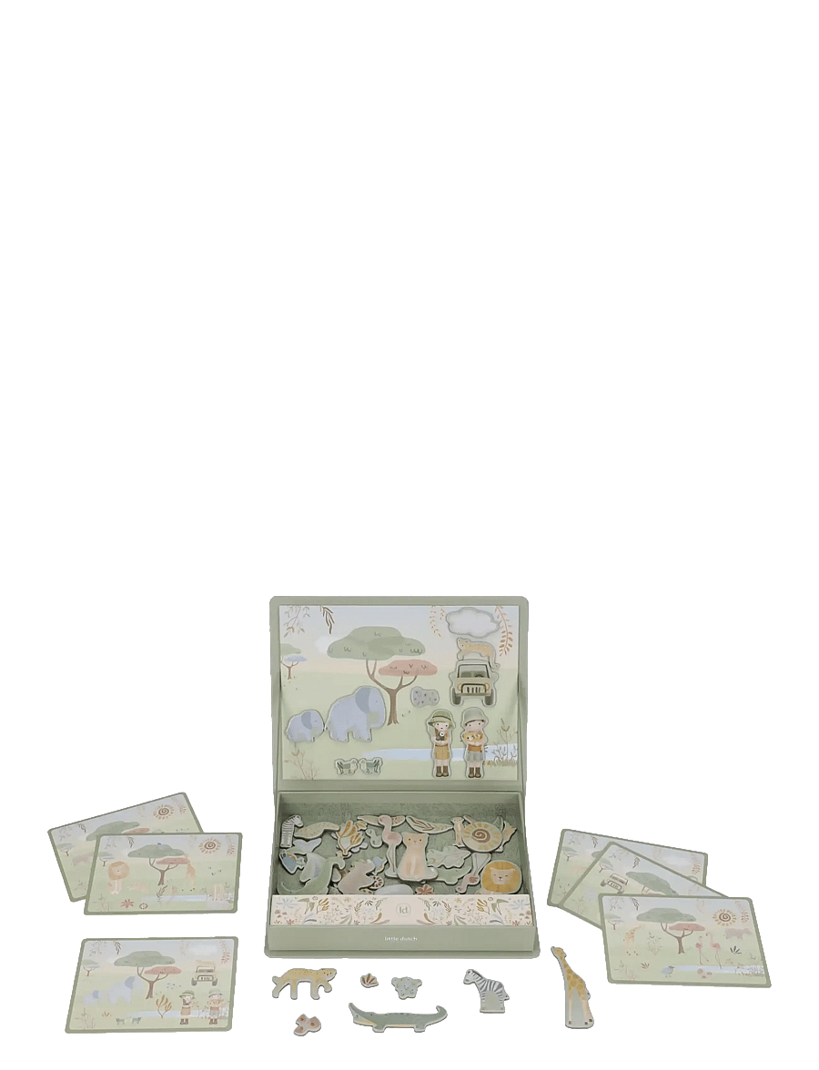 Little Dutch - Little Dutch - Magnetic play board - Safari Friends - brætspil - green - 1