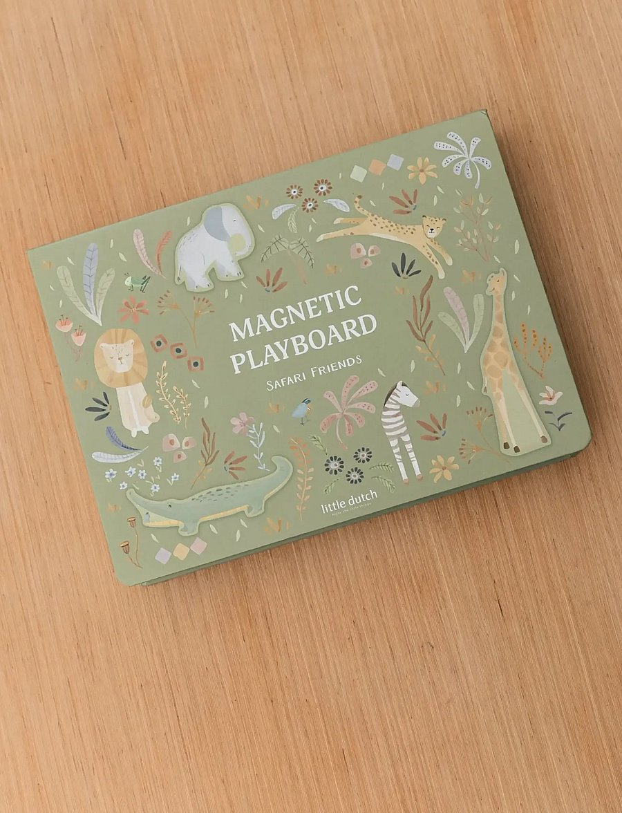 Little Dutch - Little Dutch - Magnetic play board - Safari Friends - brætspil - green - 0