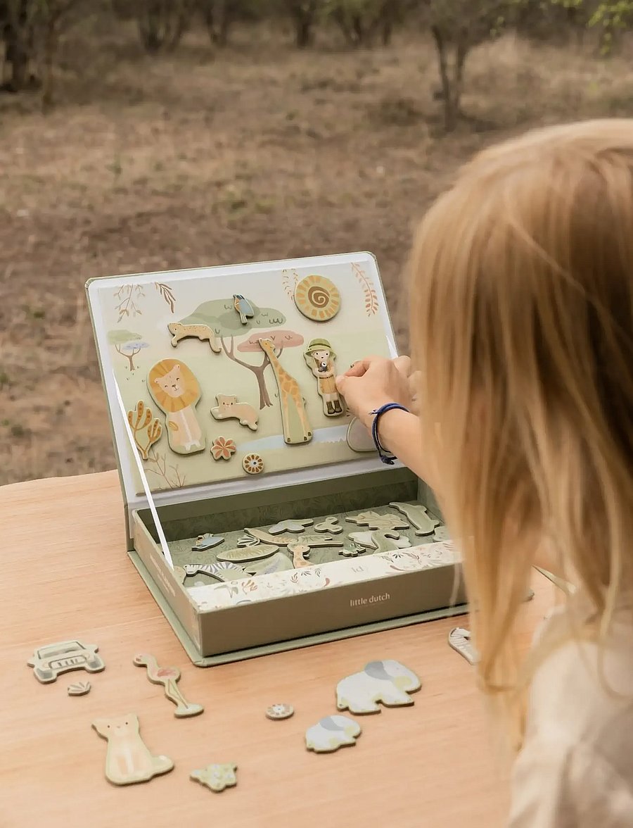 Little Dutch - Little Dutch - Magnetic play board - Safari Friends - brætspil - green - 5