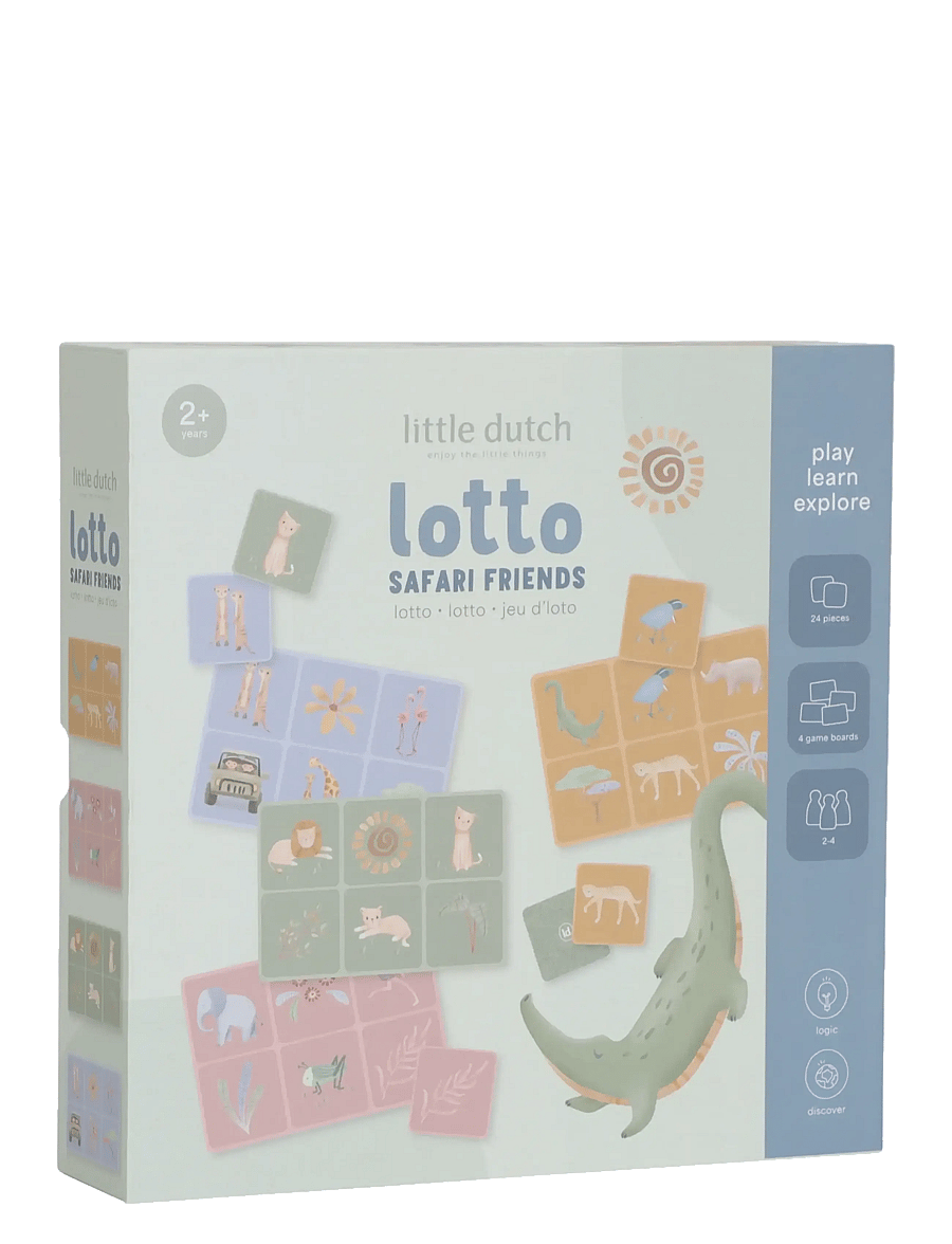 Little Dutch - Little Dutch - Lotto game - Safari Friends - brætspil - blue - 1