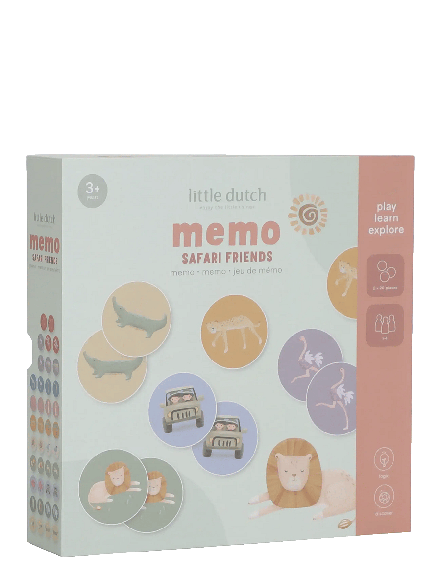 Little Dutch - Little Dutch - Memo game - Safari Friends - memo - pink - 1