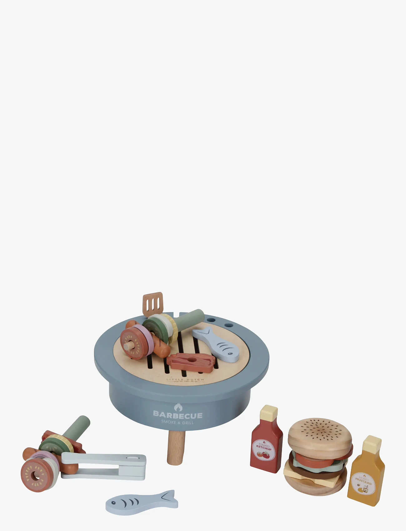 Little Dutch - Little Dutch Barbeque Toy Set FSC - legemad & legekager - blue - 2