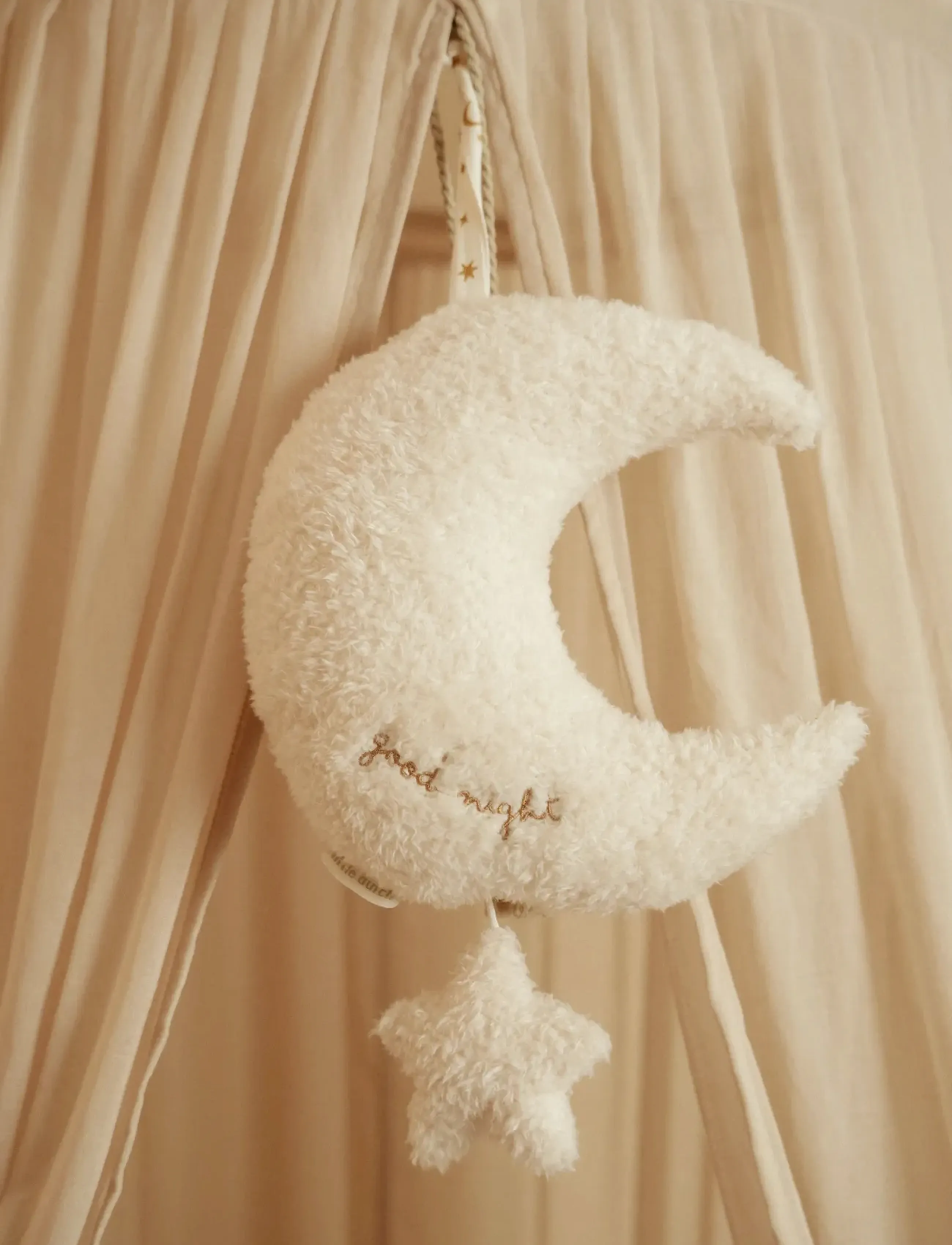 Little Dutch - Little Dutch - Music box moon with star GRS Newborn - musikalske plysdyr - white - 3