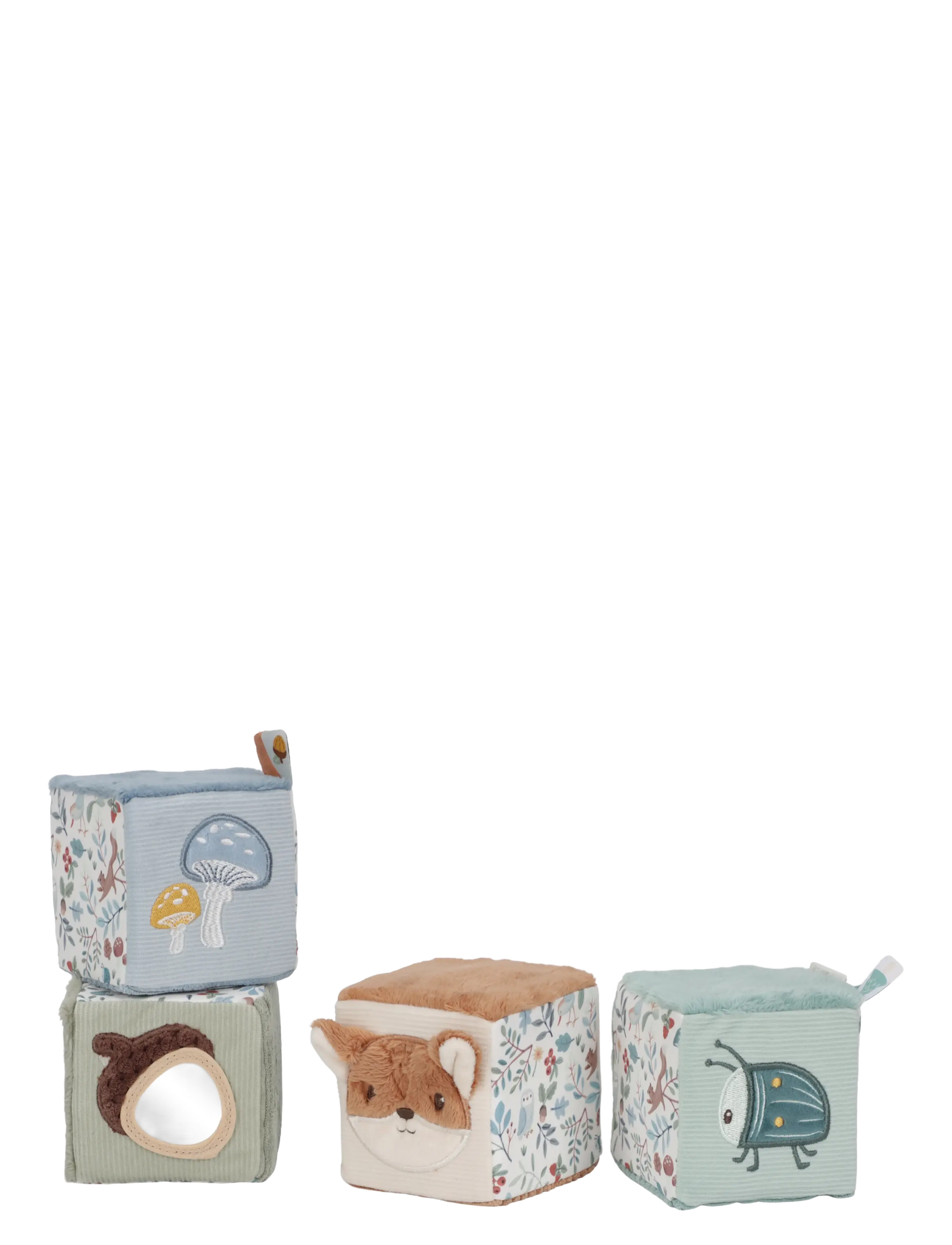 Little Dutch 4 Soft Blocks Forest Friends - Leksaker - BLUE / blue