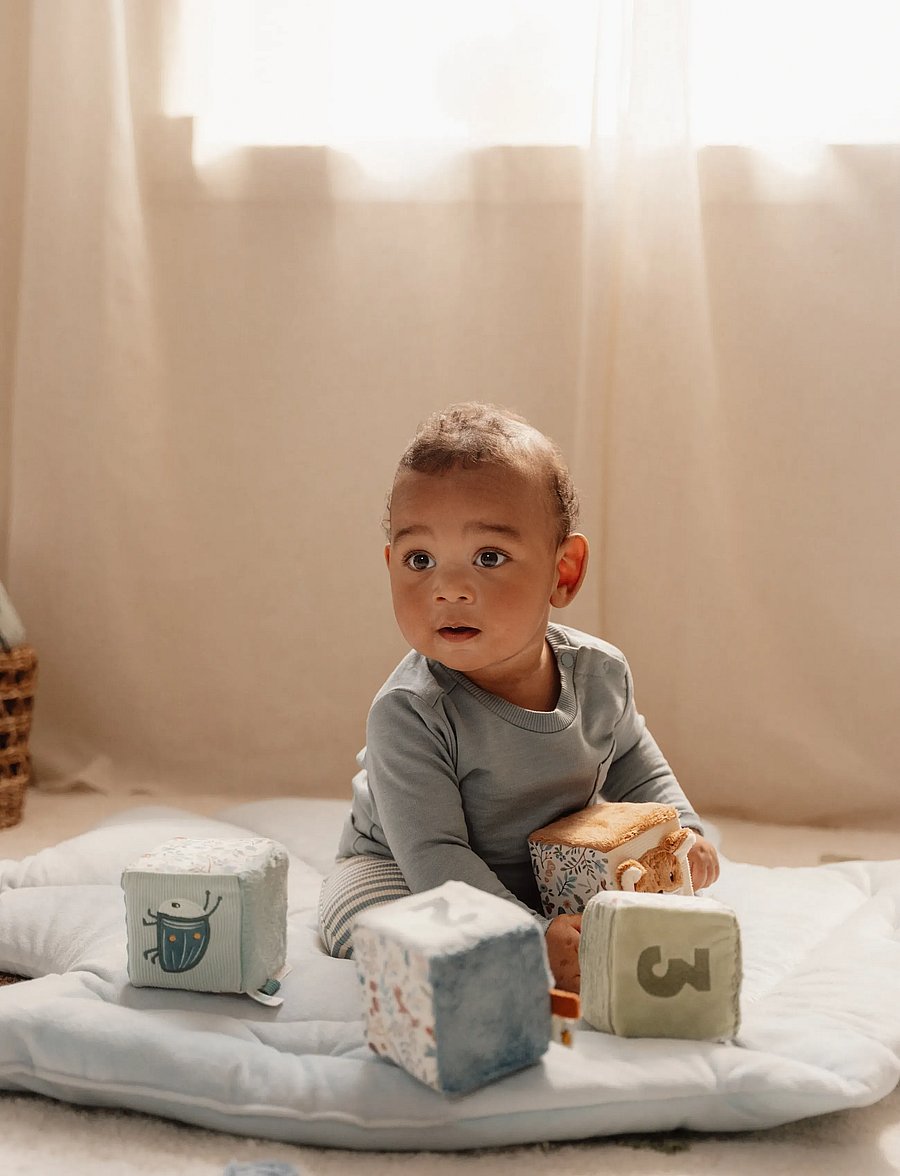 Little Dutch - 4 Soft Blocks Forest Friends - blue - 0