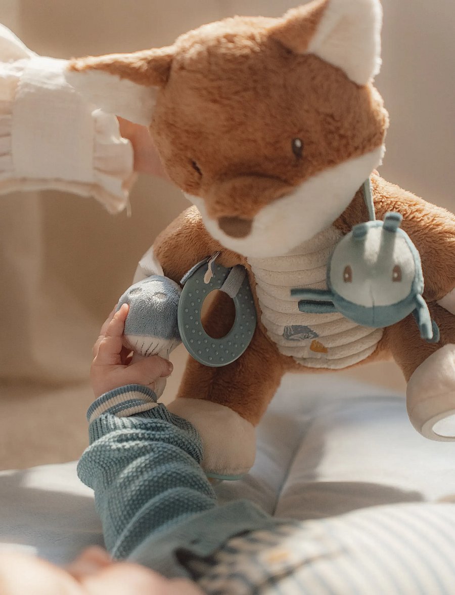 Little Dutch - Activity soft toy Fox - Forest Friends - blue - 0
