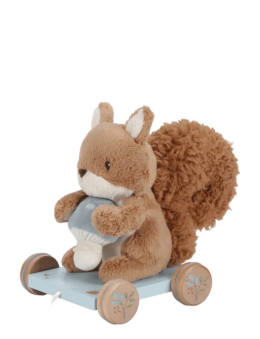 Little Dutch - Little Dutch Pull along Squirrel FSC - træklegetøj - blue - 0