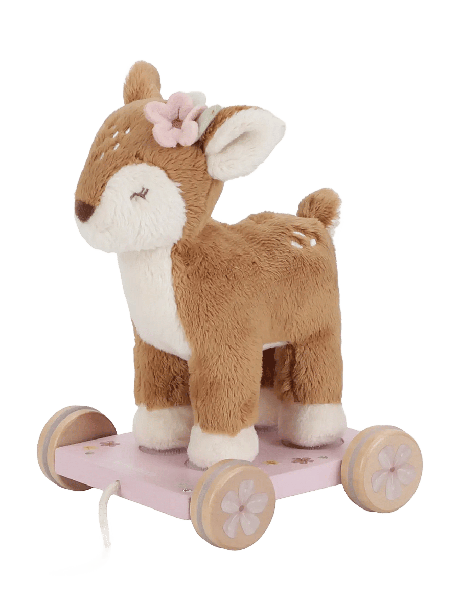 Little Dutch - Little Dutch Pull Along Deer Fairy Garden - dragleksaker - pink - 0