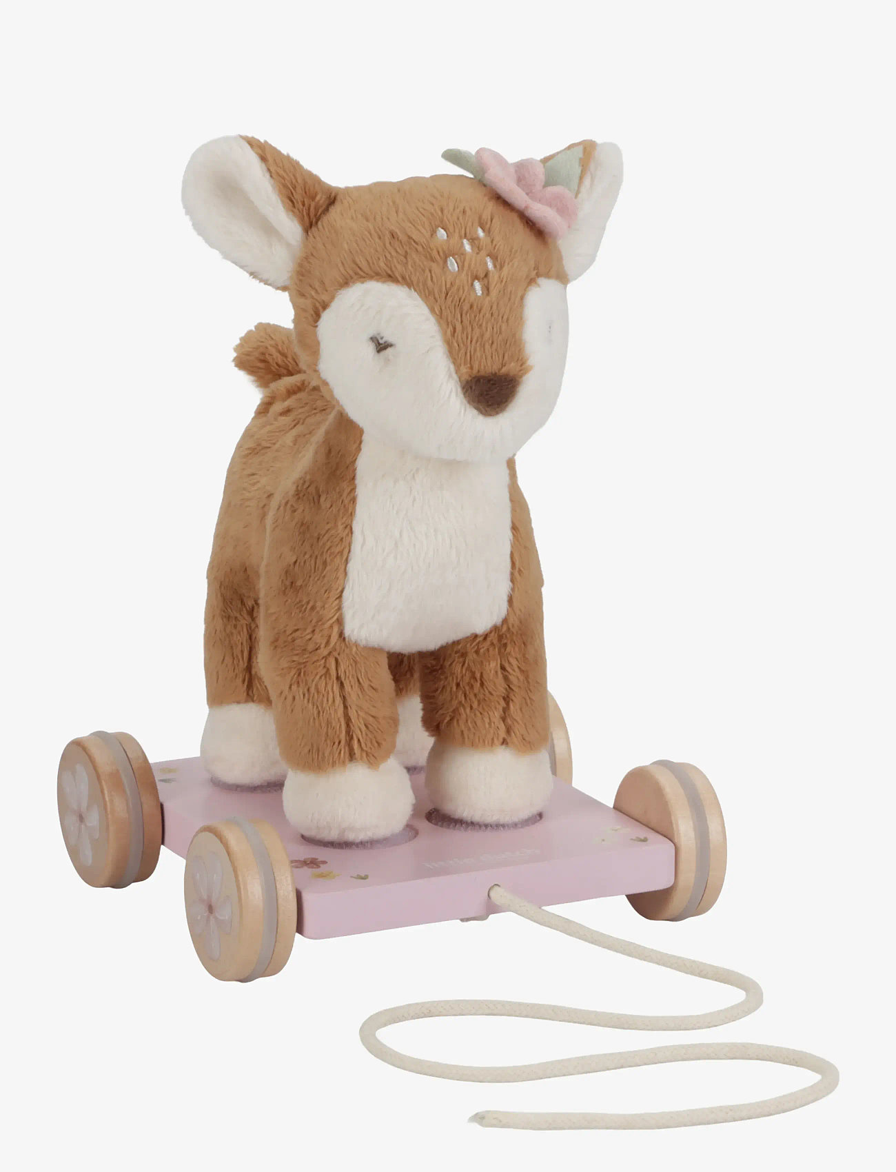 Little Dutch - Little Dutch Pull Along Deer Fairy Garden - træklegetøj - pink - 1