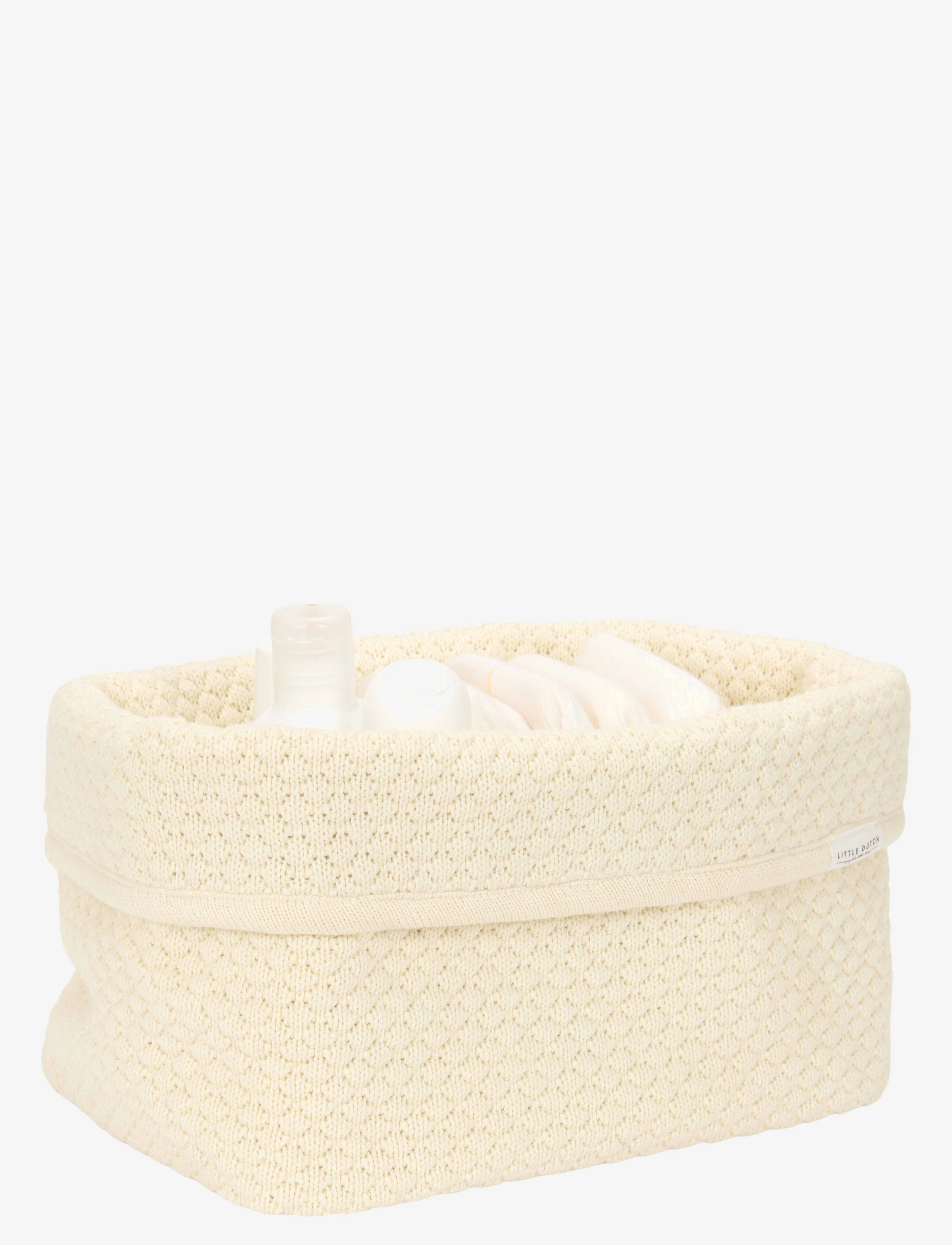 Little Dutch - Little Dutch -  Strikket Opbevaringskurv  stor  PureWhite - white - 1