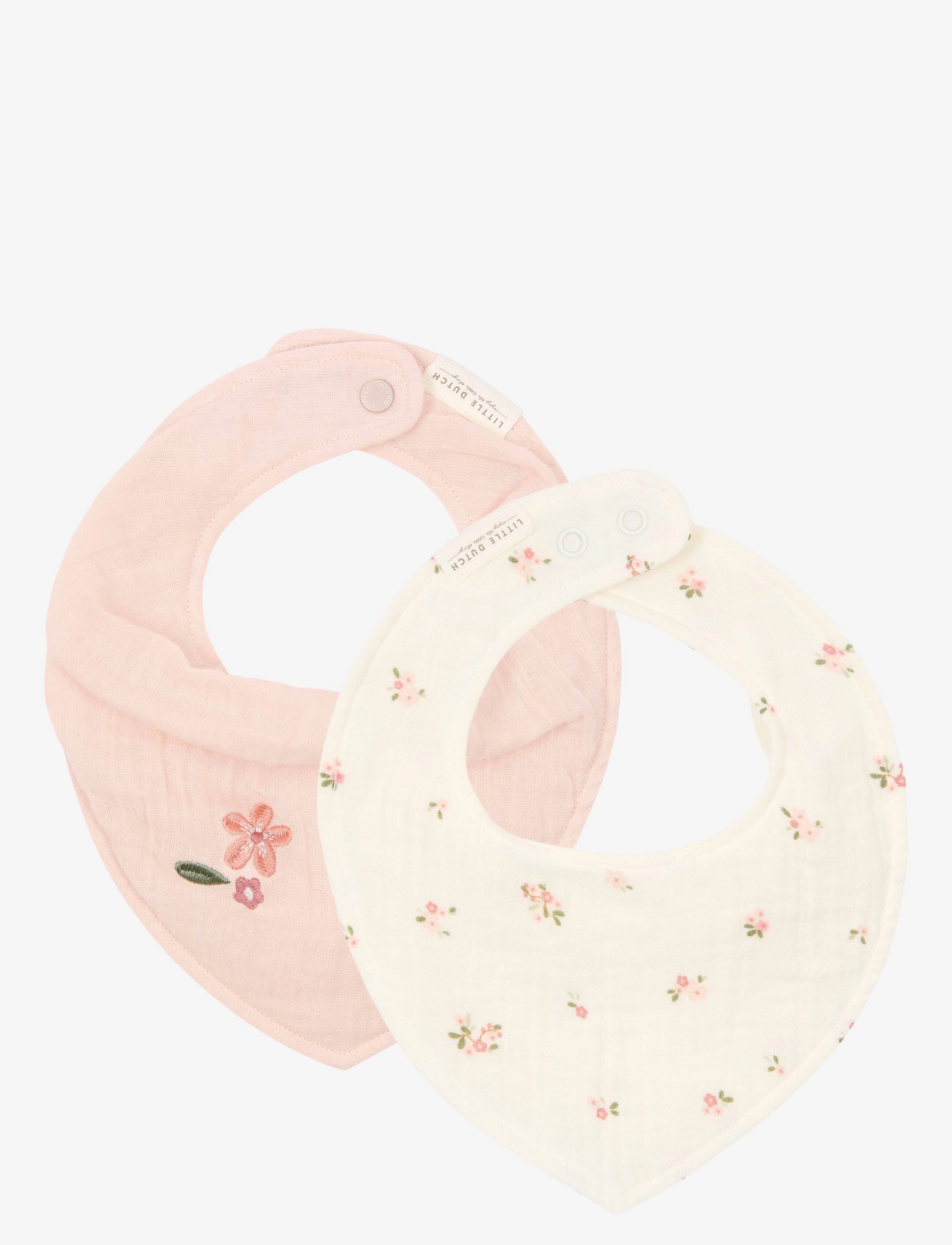 Little Dutch Little Dutch - Bandana bib muslin set of 2 Fairy Blossom & Blossom - Kampanjer - WHITE / white