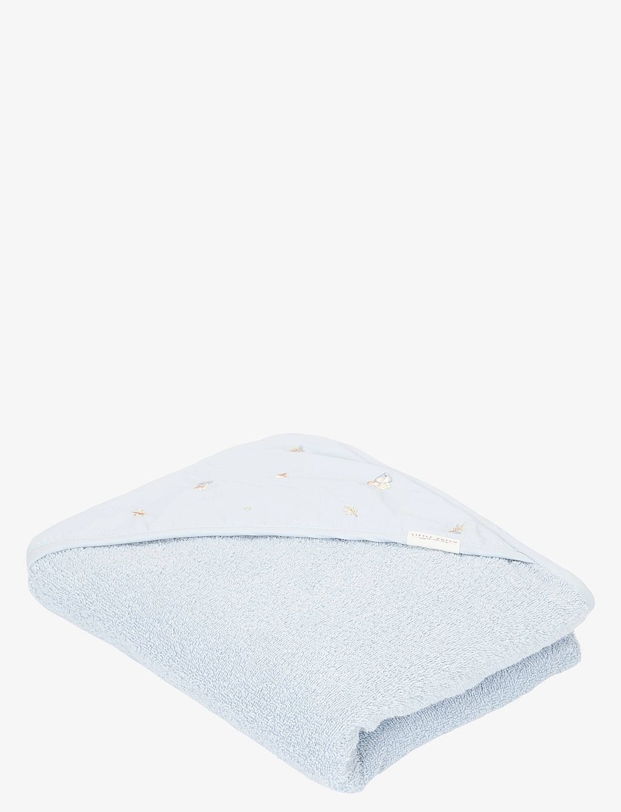 Little Dutch - Little Dutch - Hooded towel embroidered Blue - 75x75 cm - handdukar - blue - 0