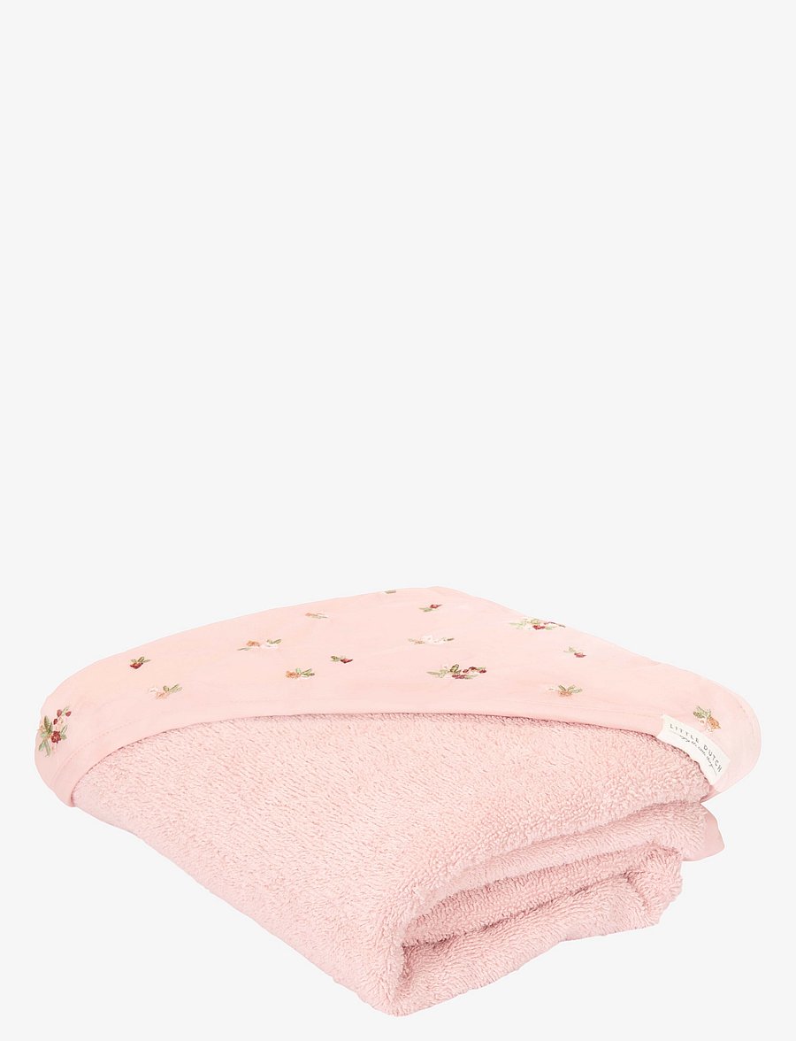 Little Dutch - Little Dutch - Hooded towel embroidered Blossom - 75x75 cm - handdukar - pink - 0
