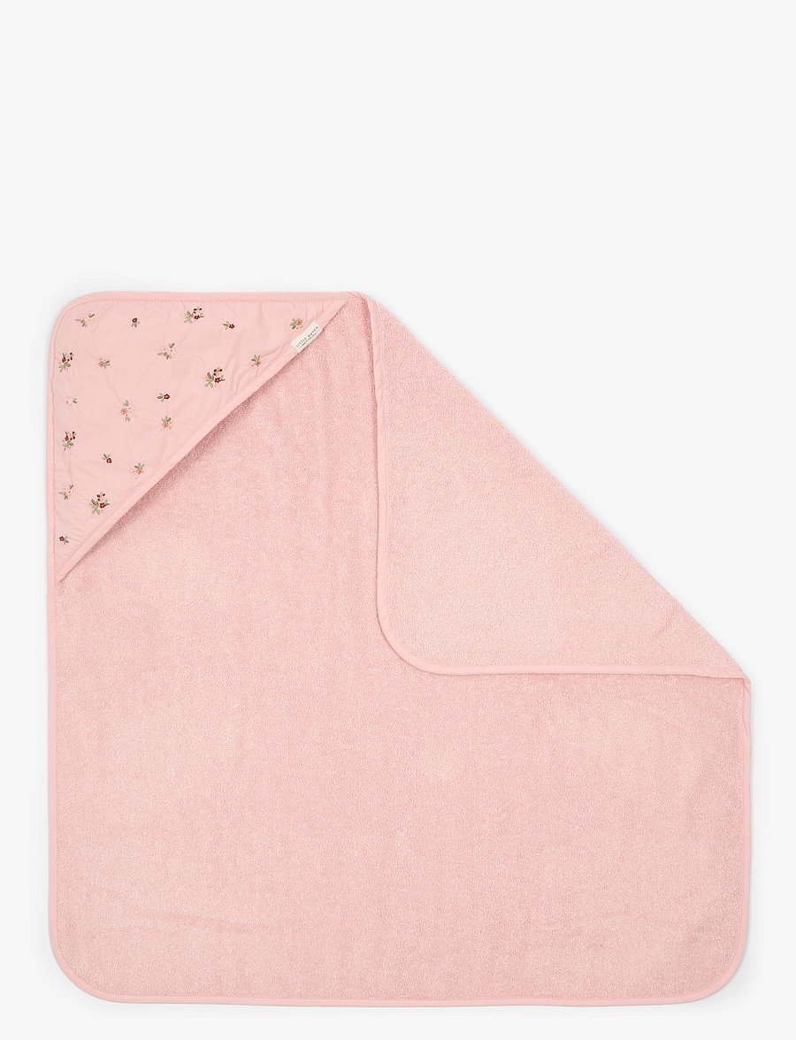 Little Dutch - Little Dutch - Hooded towel embroidered Blossom - 75x75 cm - handdukar - pink - 1