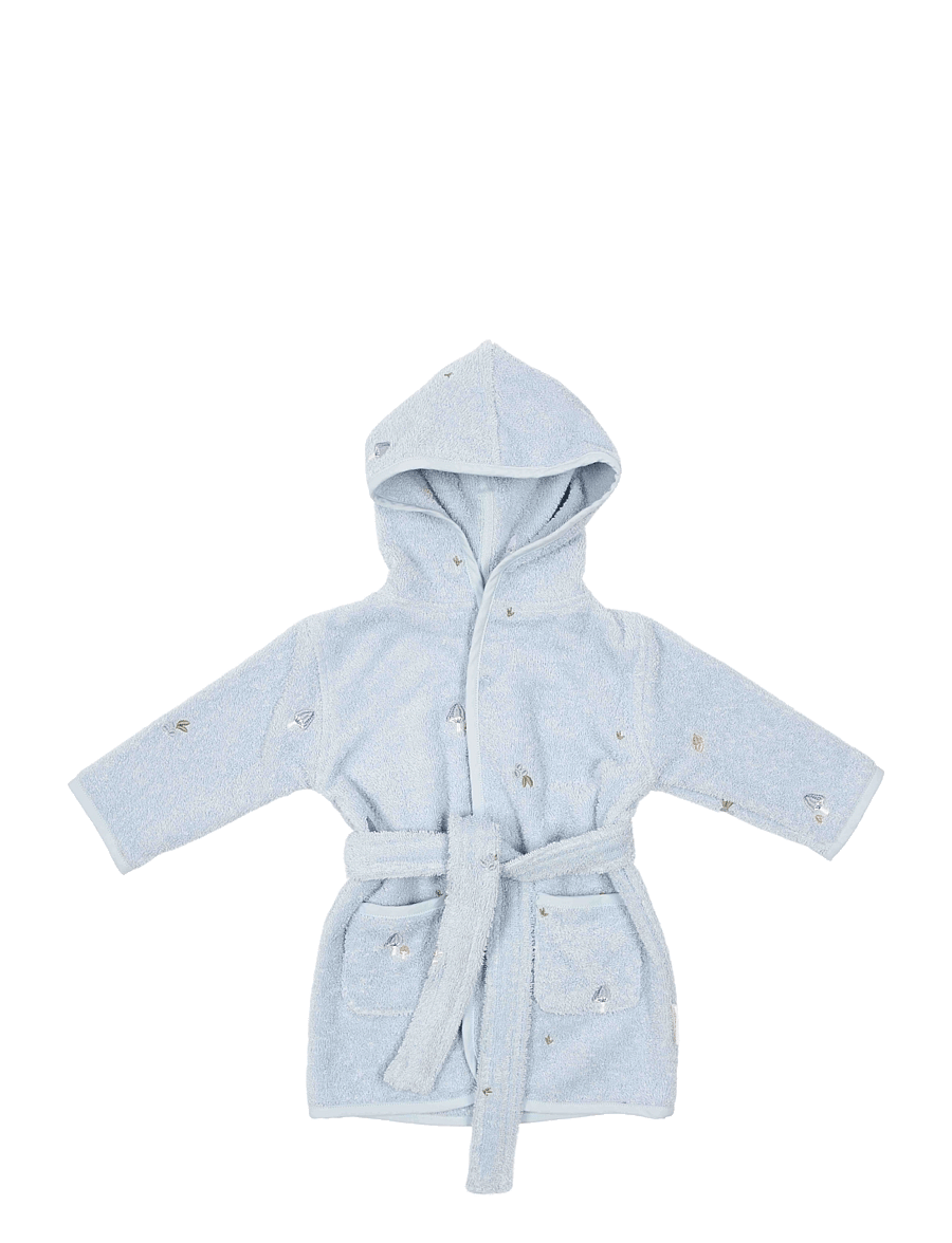 Little Dutch - Bathrobe embroidered - morgonrockar - blue - 1