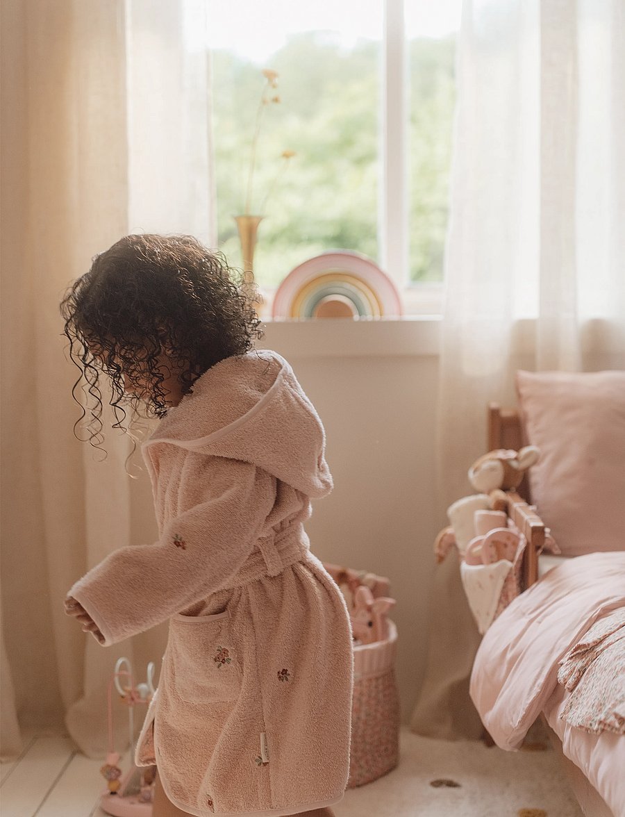 Little Dutch - Bathrobe embroidered - badekåper - pink - 4