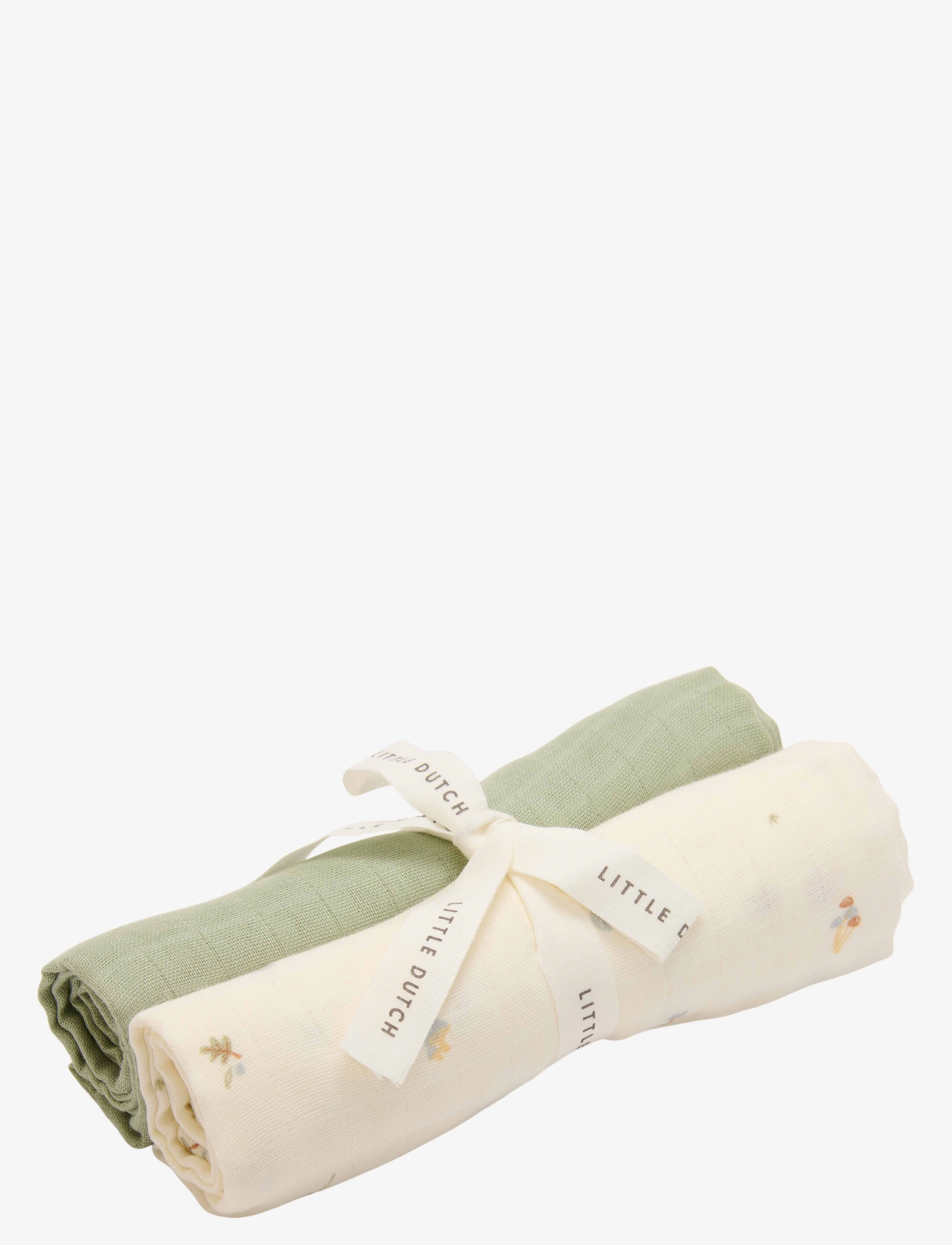 Little Dutch Little Dutch - Swaddles muslin 70 x 70 cm Forest Treasures & Sage - Miegojimui - WHITE / green