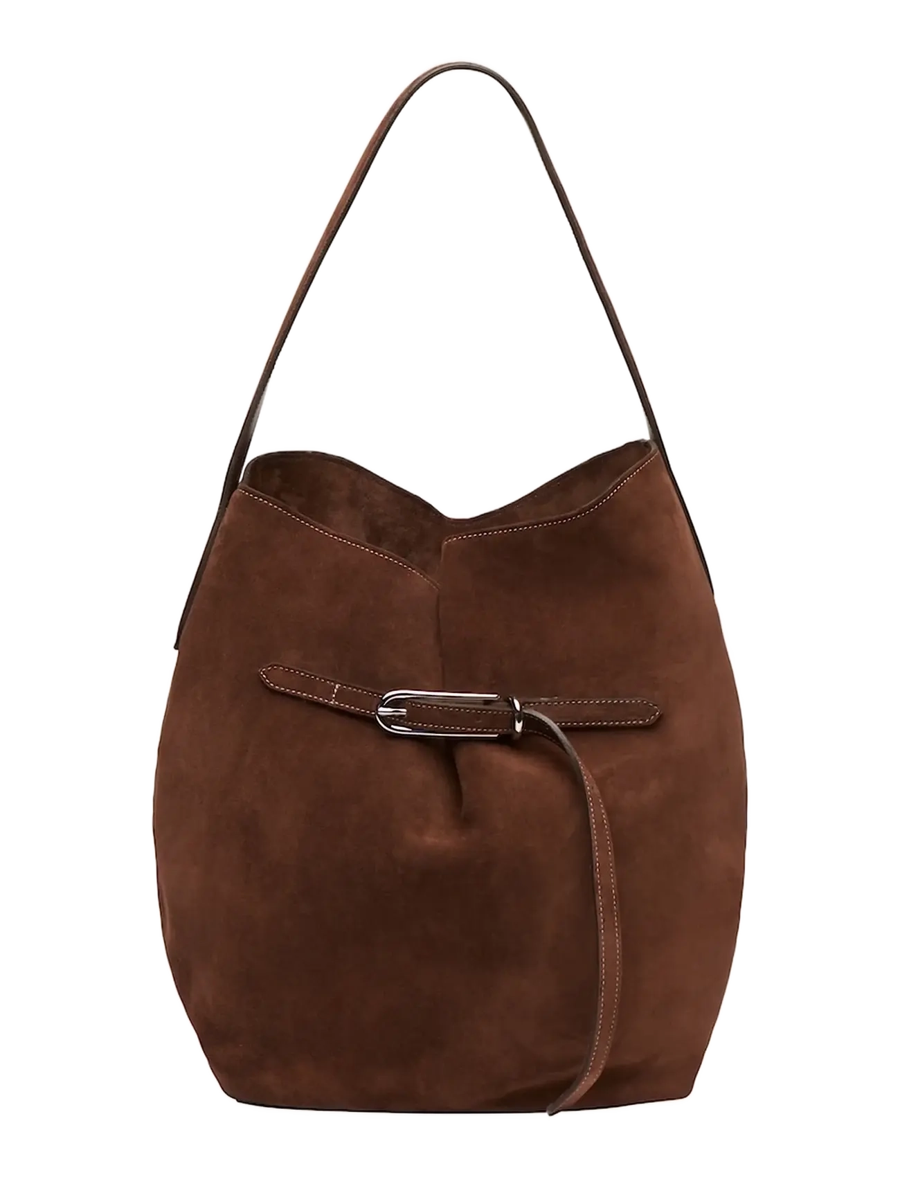 Liffner BELTED BUCKET BAG LARGE - Skuldertasker - DARK BROWN / brown