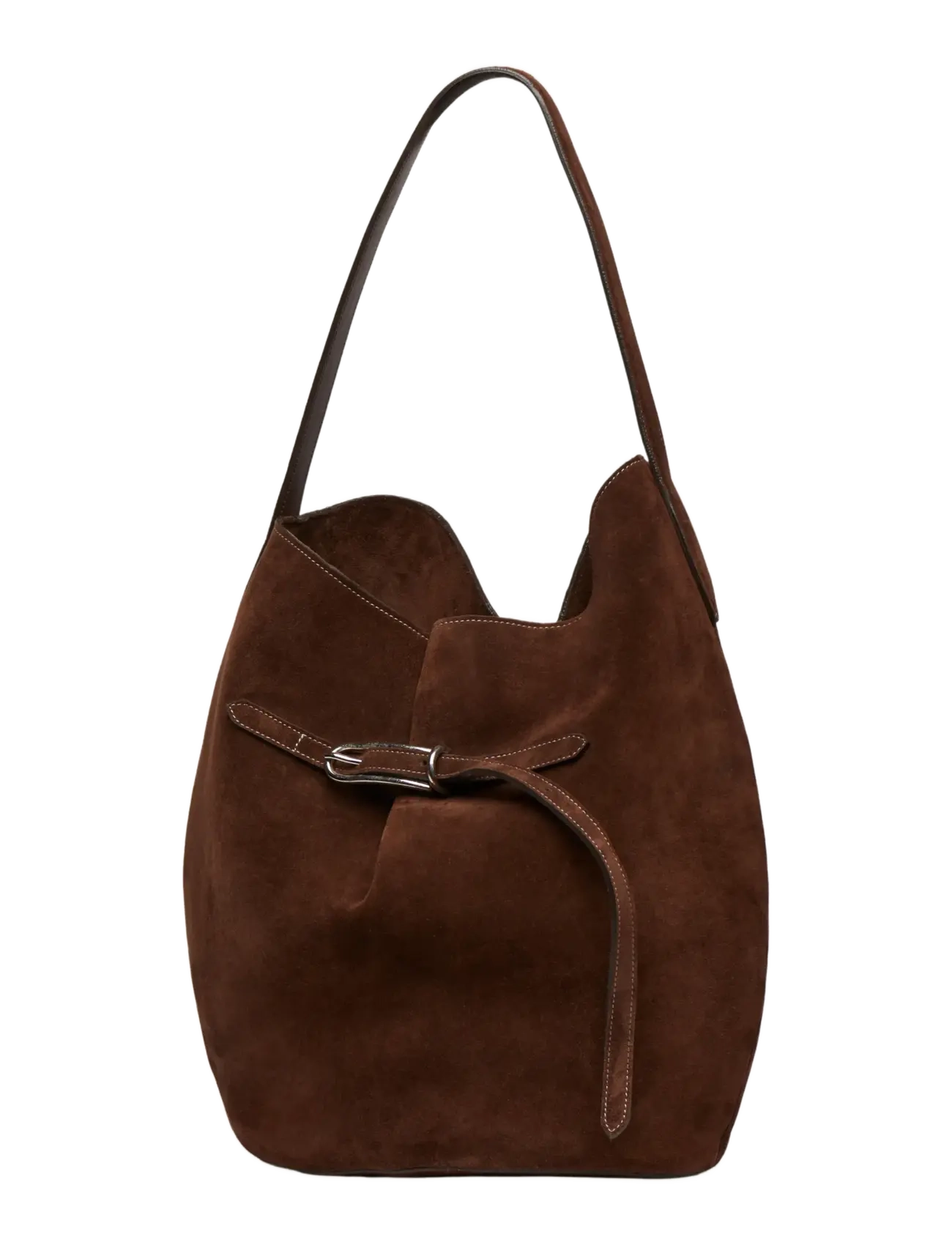 Liffner - BELTED BUCKET BAG LARGE - fashion trends - dark brown - 1