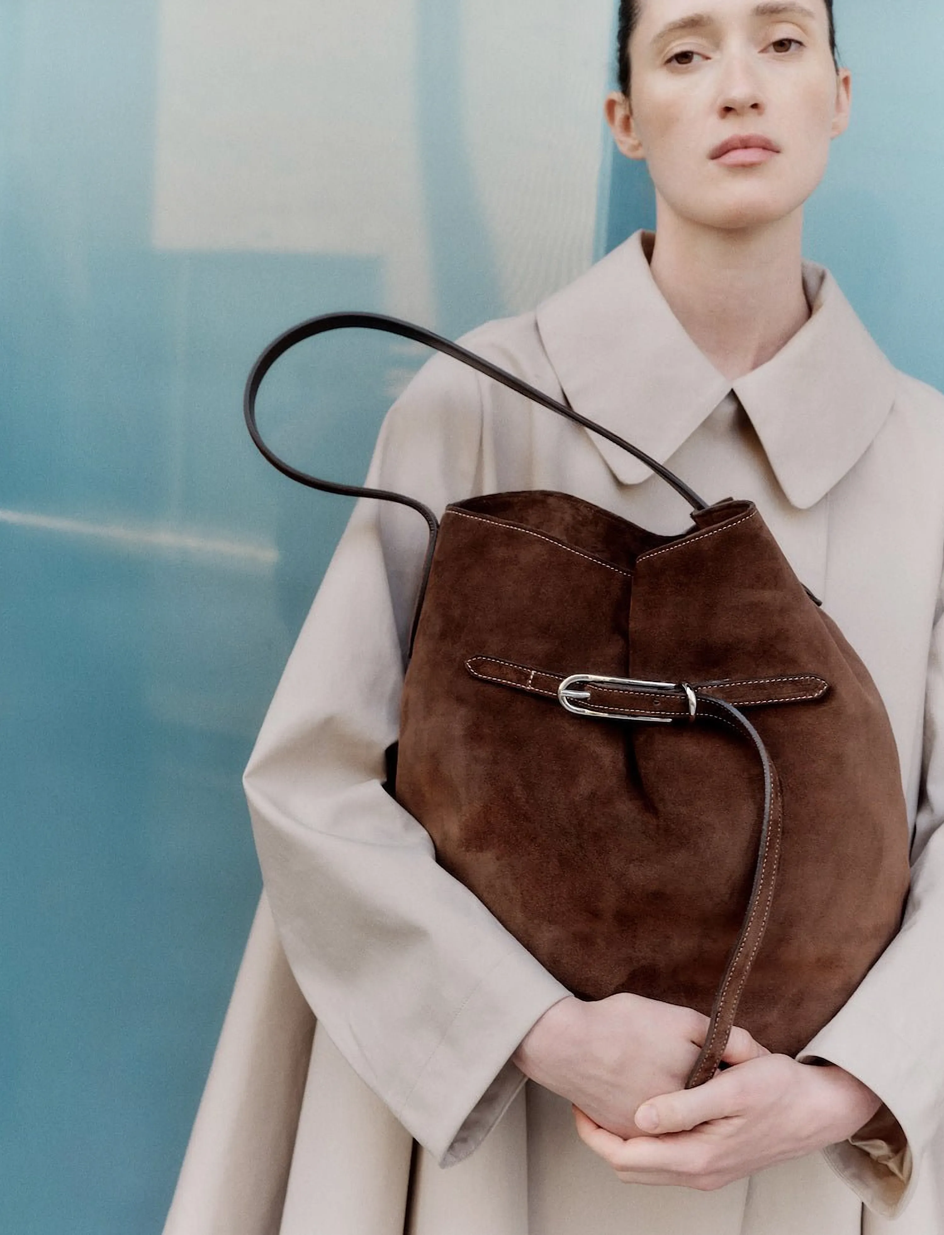 Liffner Belted Bucket Bag Large, One Size, Bags, Braun - Bag, Frauen