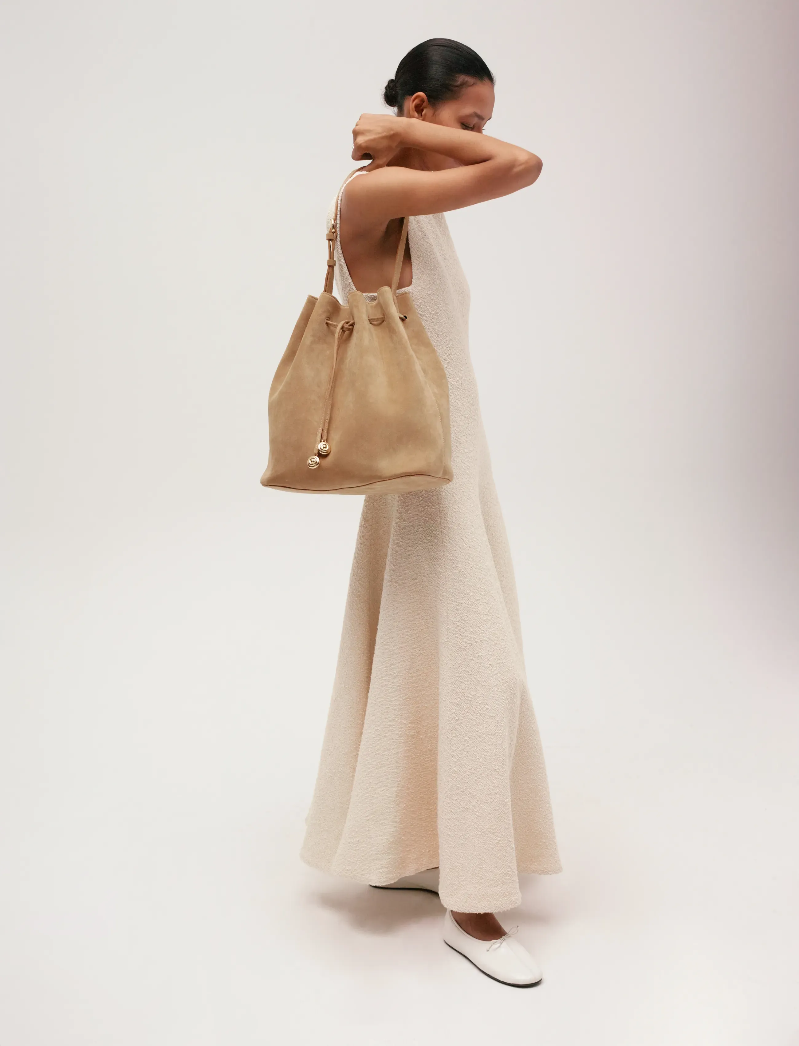 Liffner Charm Bucket, One Size, Bags, Beige - Bucket Bag, Frauen