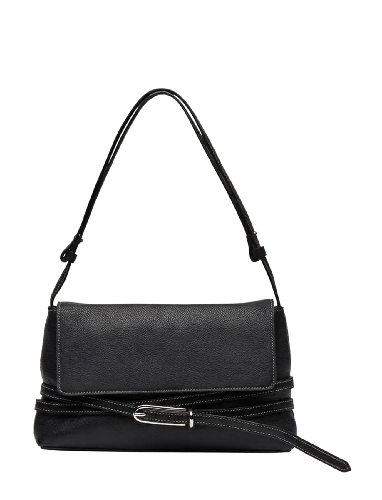 Liffner BELTED SHOULDER BAG - Schultertaschen - BLACK / black