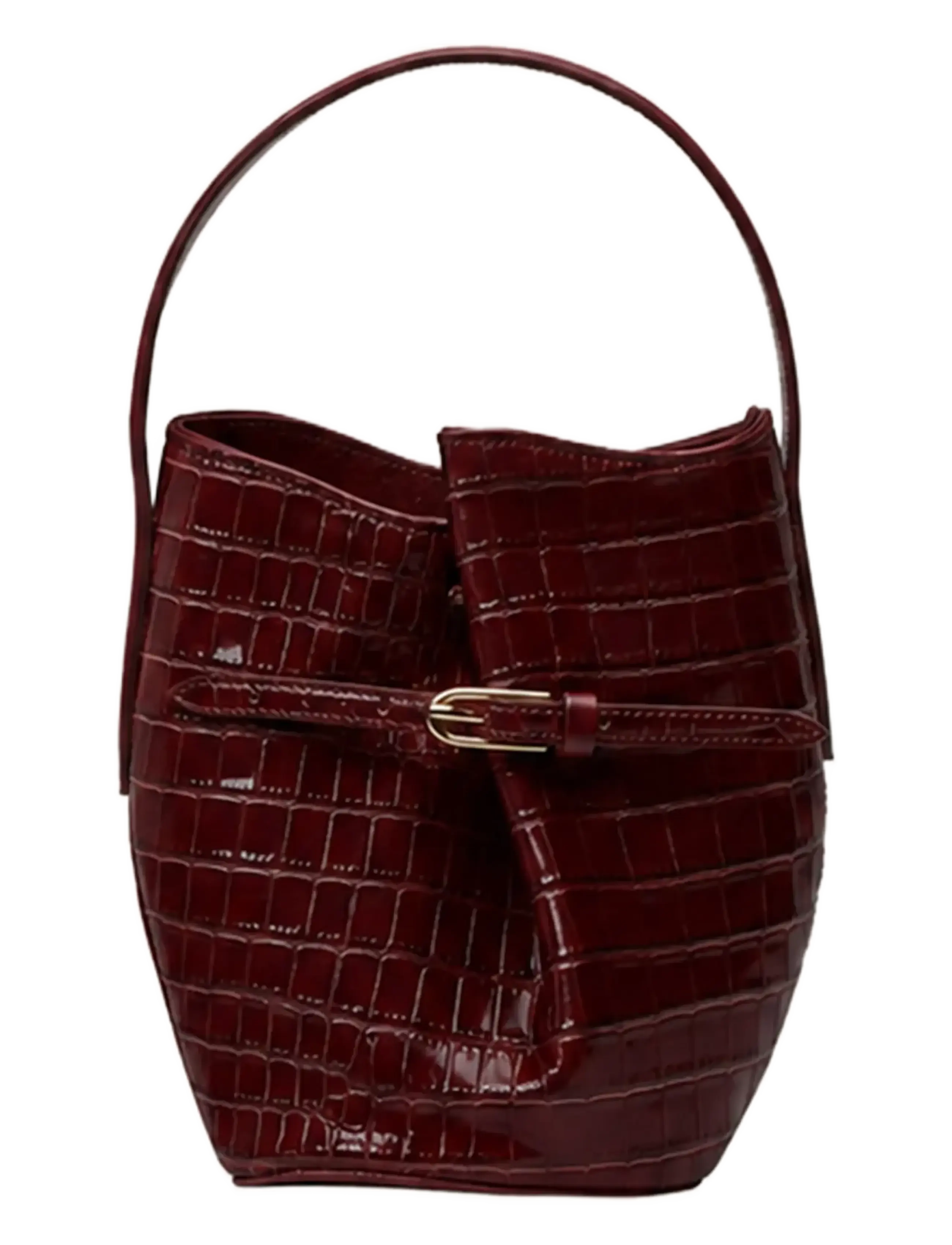 Liffner BELTED BUCKET BAG MICRO - Väskor - BURGUNDY / burgundy