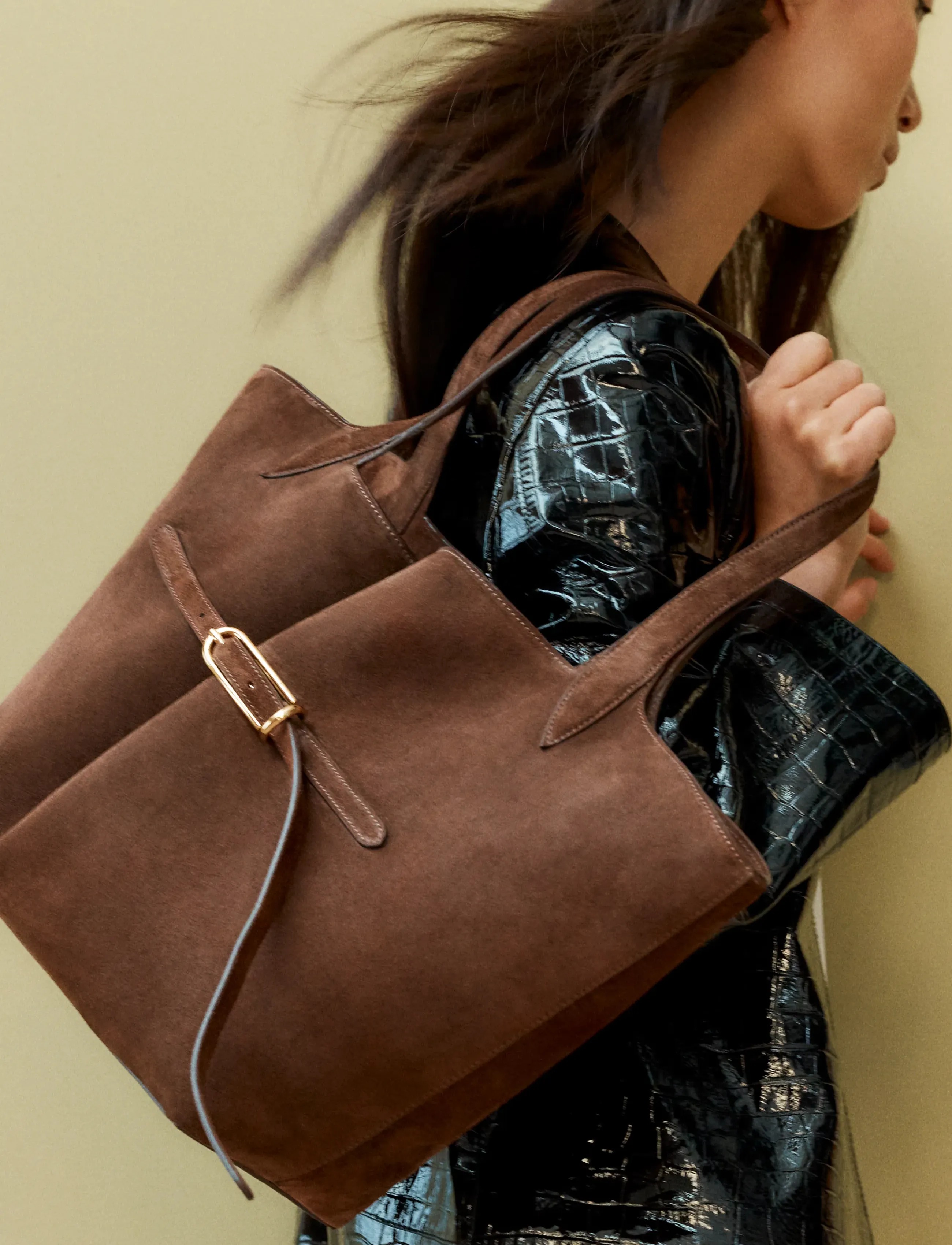 Liffner - BELTED TOTE - dark brown - 0