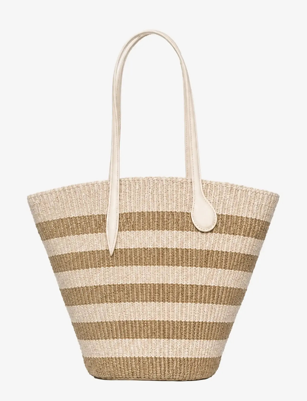 Liffner - STRAW BASKET - shoppers - cream beige striped - 0