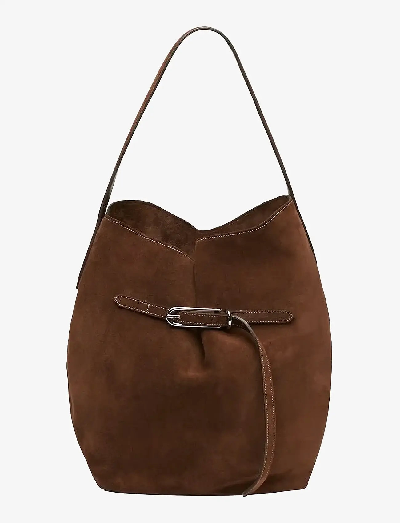 Liffner - BELTED BUCKET BAG LARGE - henkeltaschen - dark brown - 1