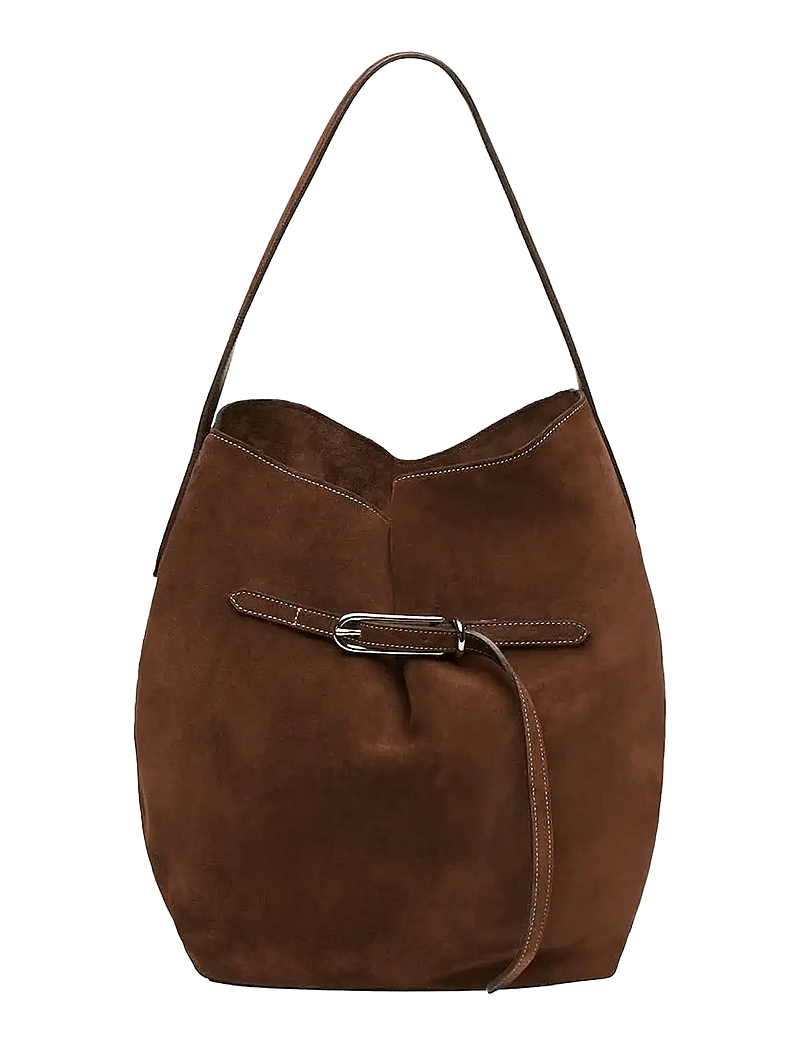 Liffner - BELTED BUCKET BAG LARGE - henkeltaschen - dark brown - 1