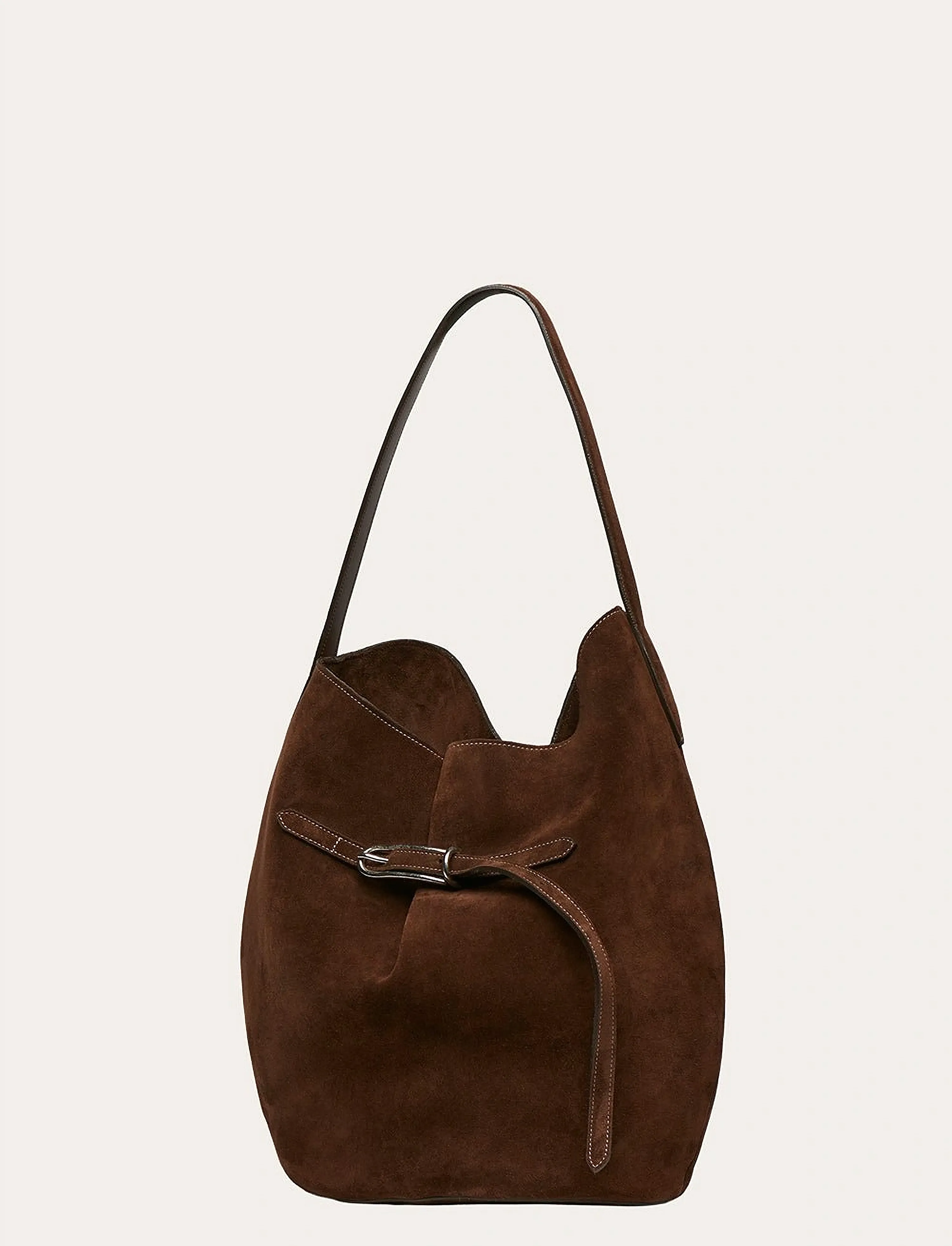 Liffner - BELTED BUCKET BAG LARGE - dark brown - 2