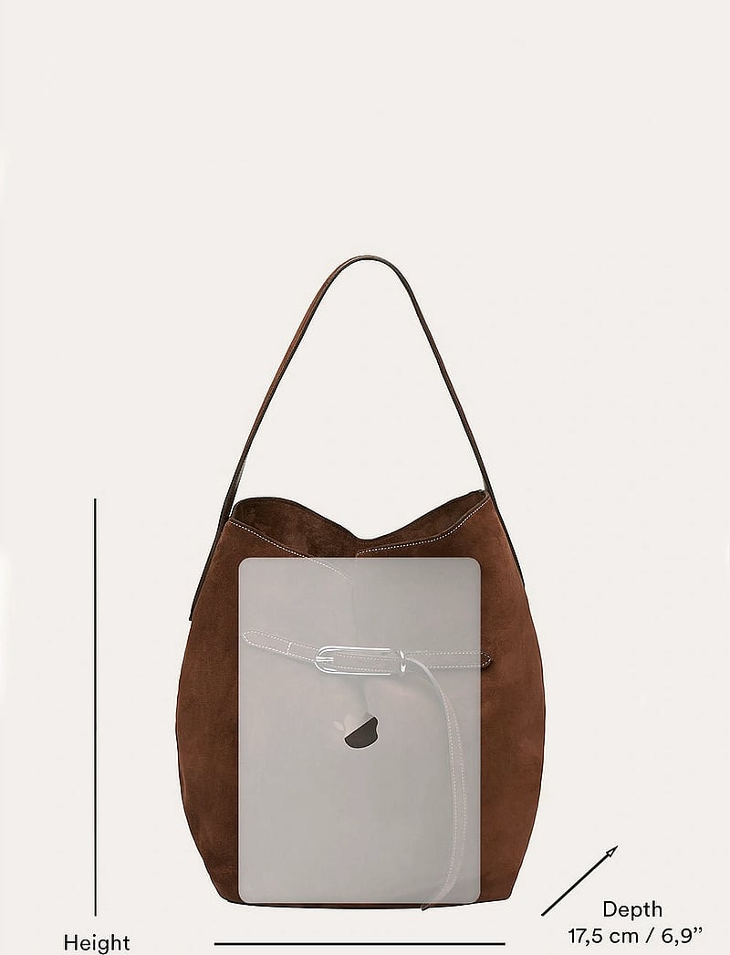 Liffner - BELTED BUCKET BAG LARGE - henkeltaschen - dark brown - 3