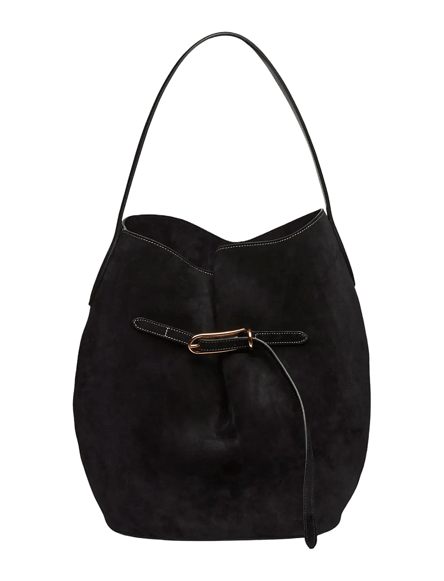 Liffner - BELTED BUCKET BAG LARGE - henkeltaschen - black - 1