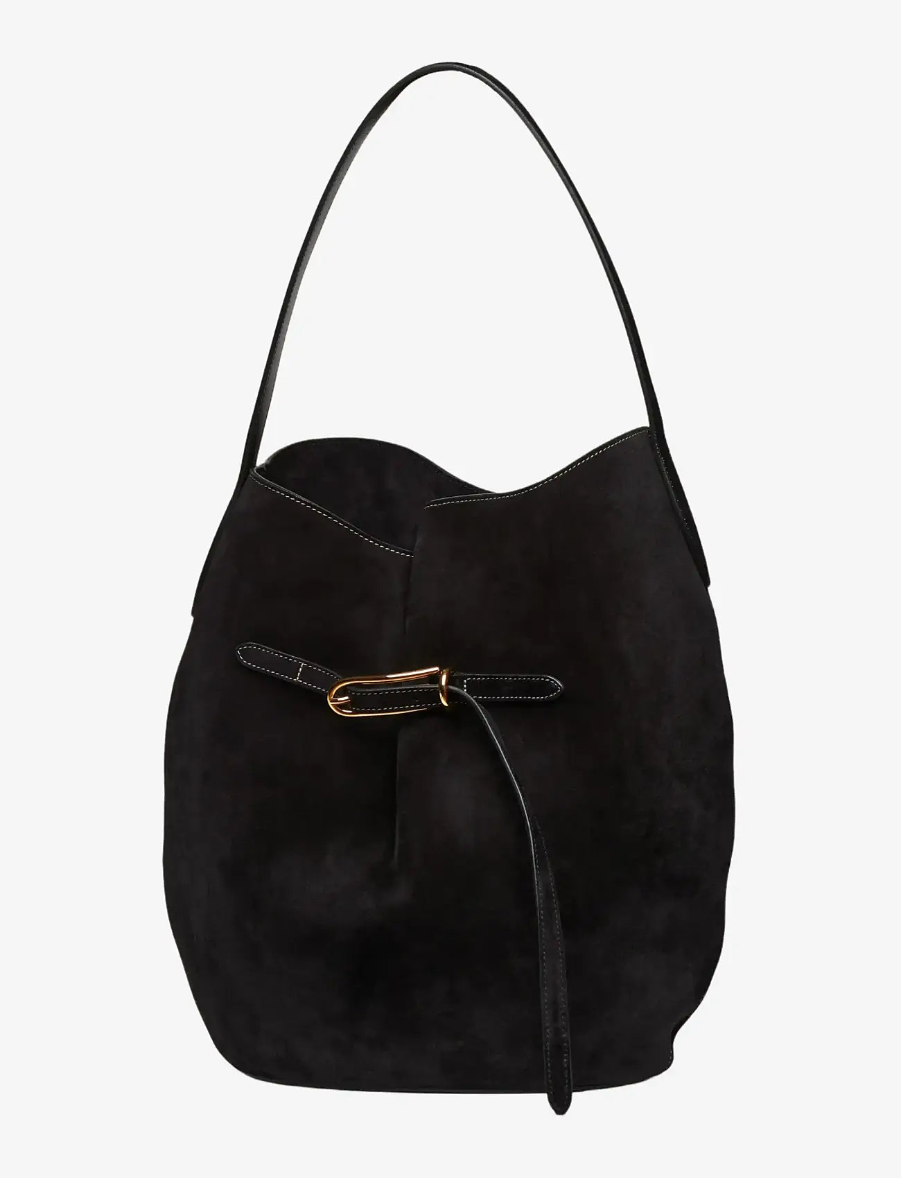 Liffner - BELTED BUCKET BAG LARGE - top handle tasker - black - 2