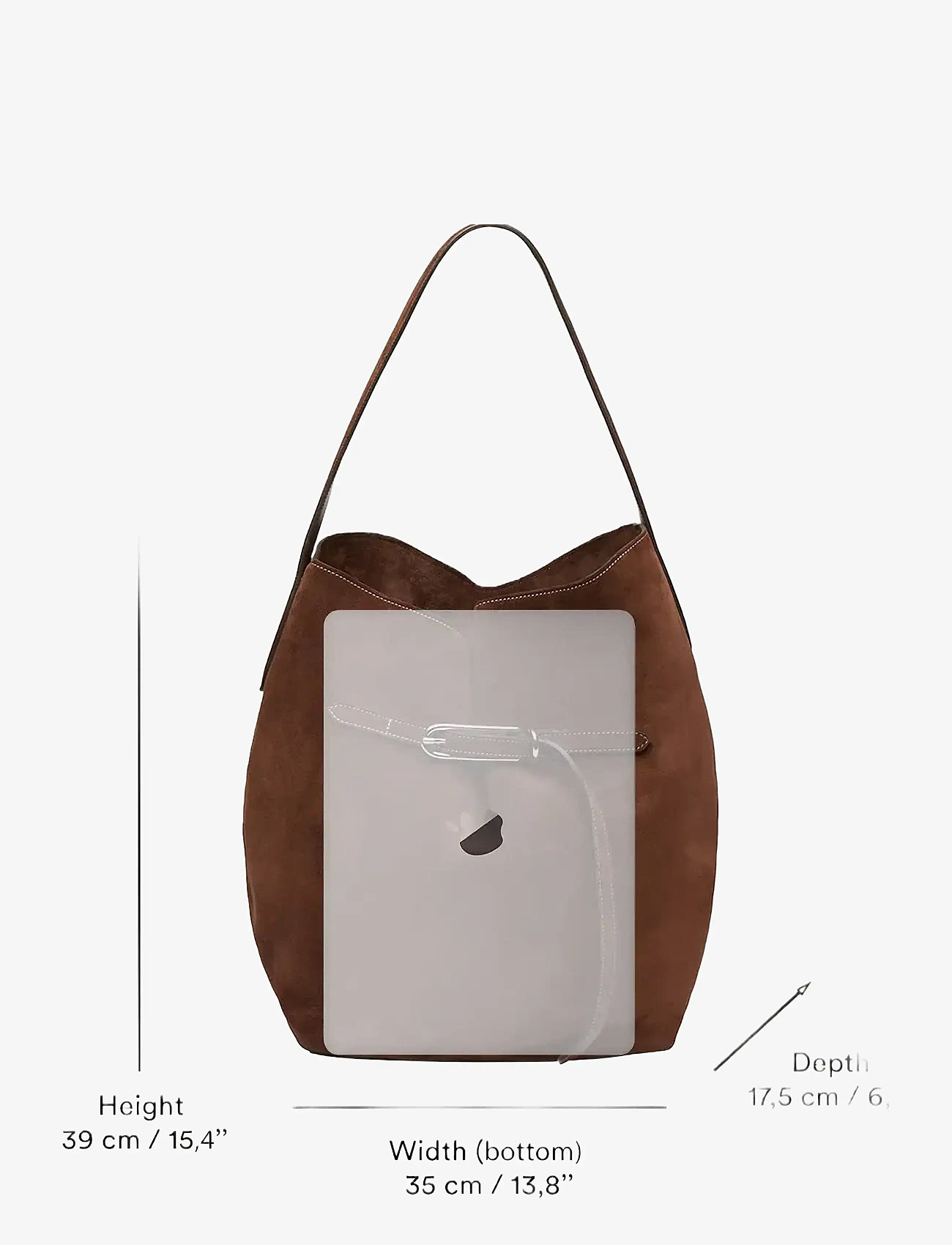 Liffner - BELTED BUCKET BAG  LARGE - dark brown - 3